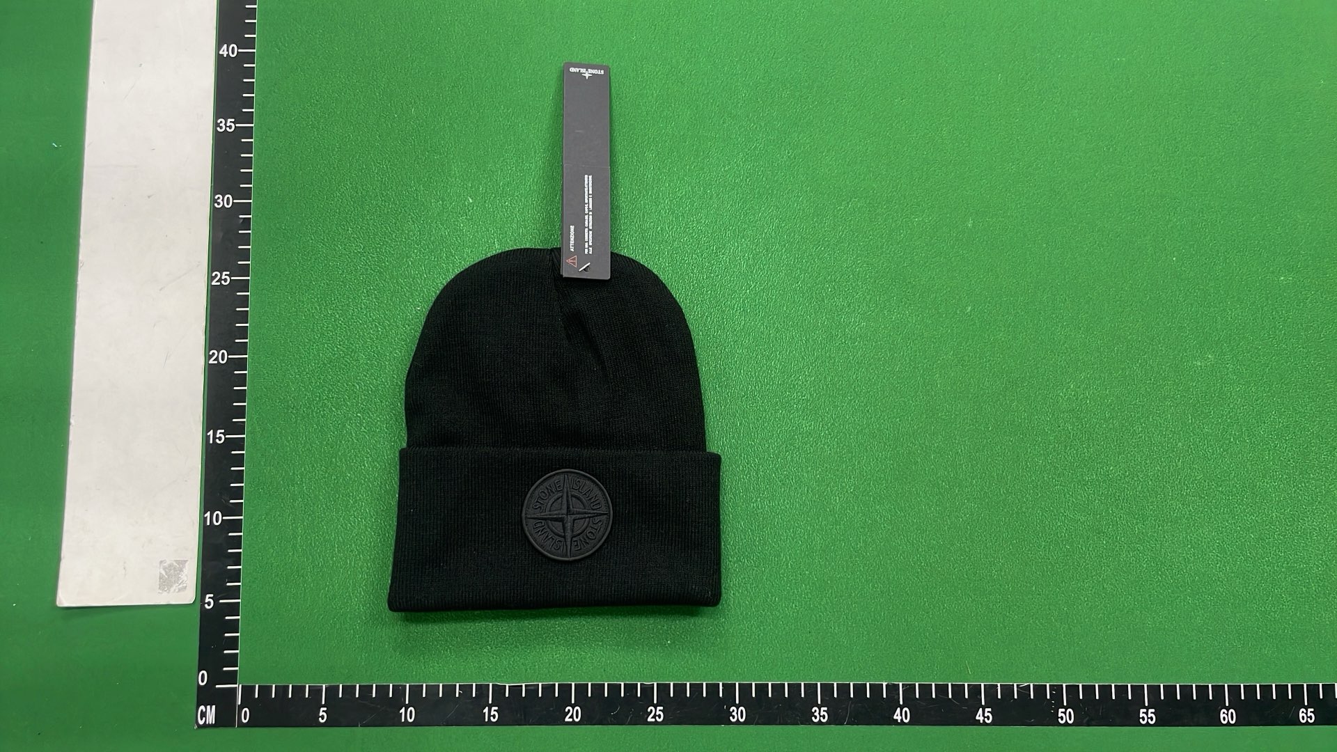 Stone Island White Beanie Hat with Logo Patch
