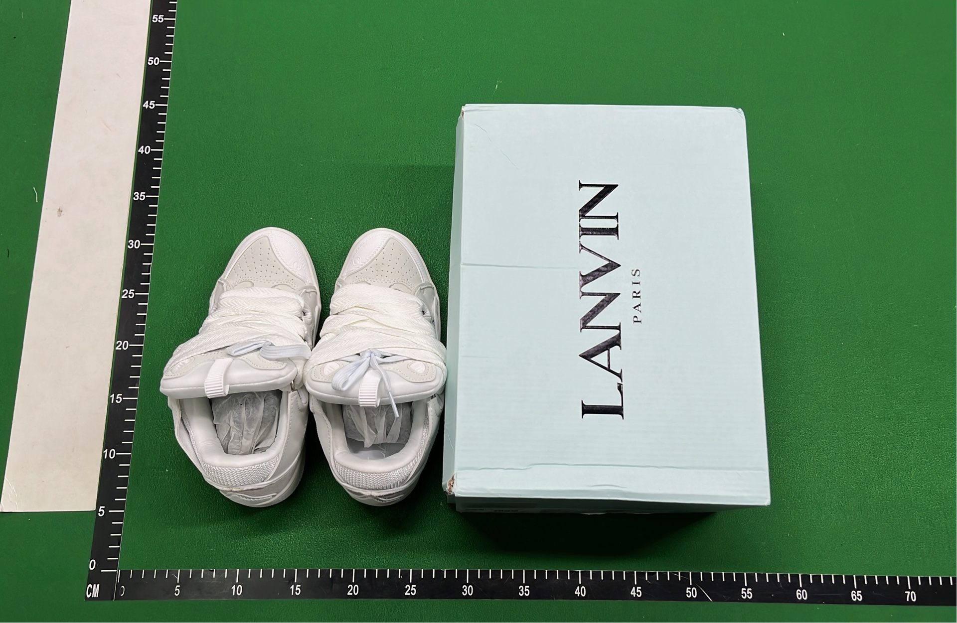 LANVIN Grey Blue Sneakers with Zigzag Laces