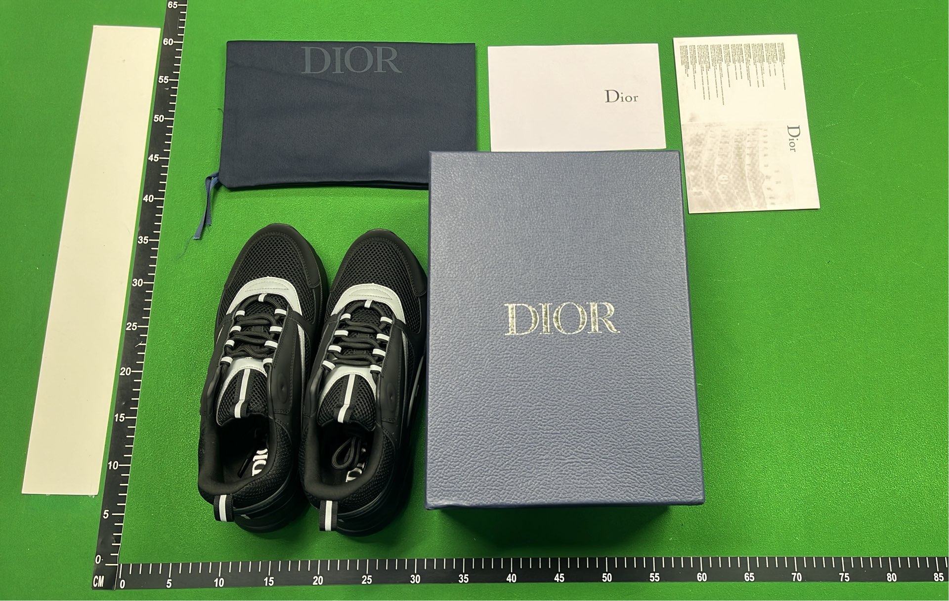 Dior White Navy Gold Sneakers with Red Accents