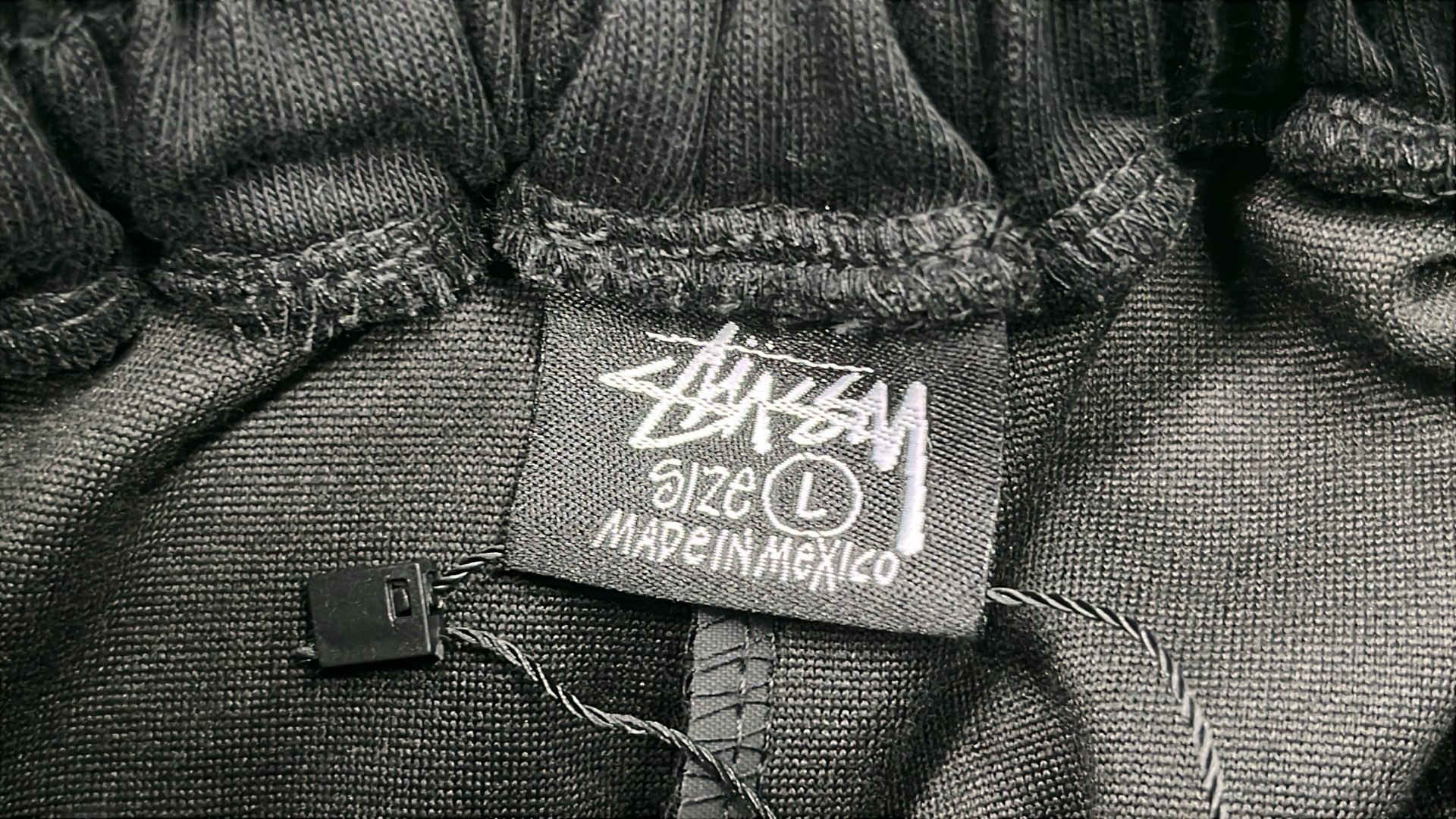 Stussy Black Drawstring Shorts with Logo