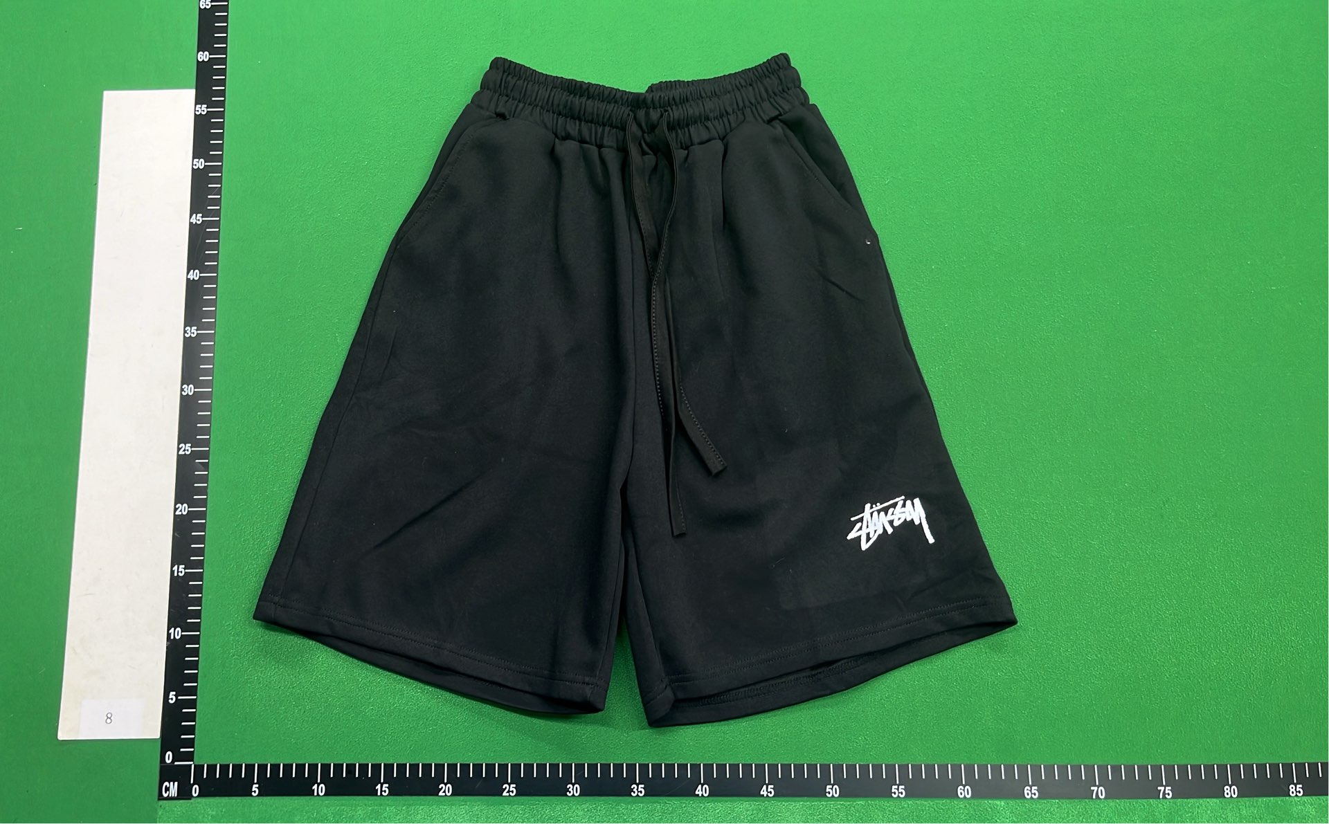 Stussy Black Drawstring Shorts with Logo