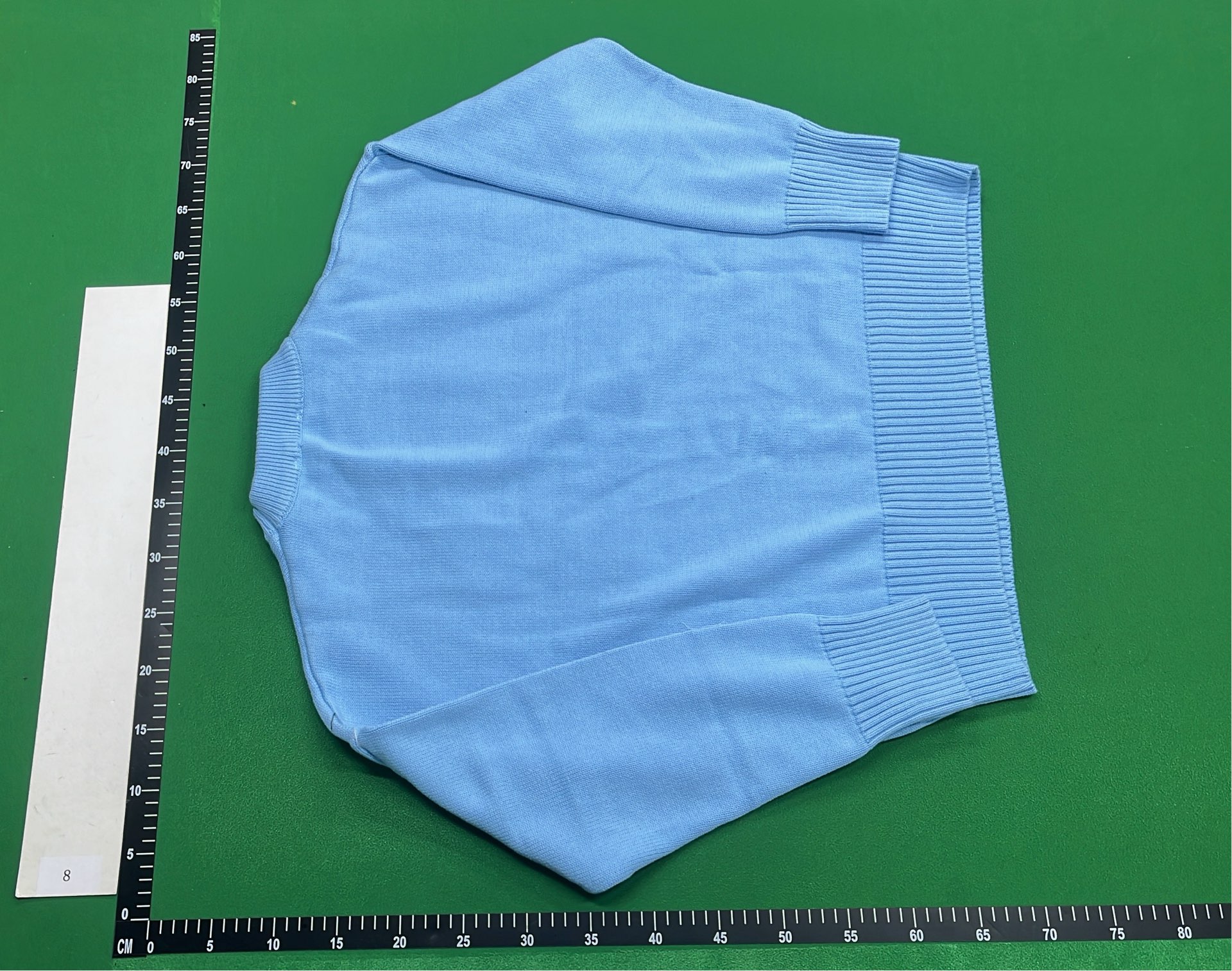 Mint Green Knit Sweater with White Heart and A Logo