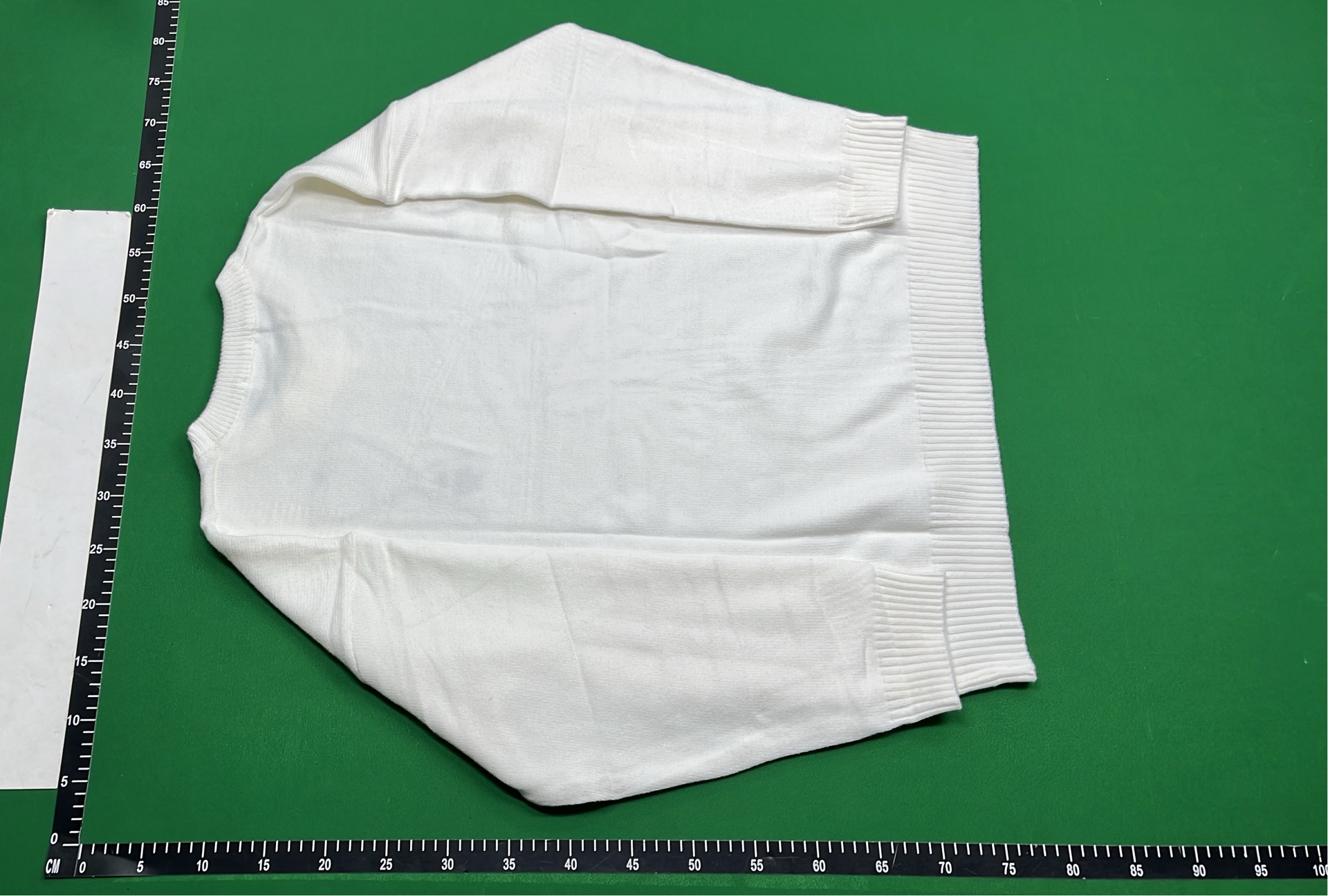 White Knit Sweater with Red Heart and A Logo