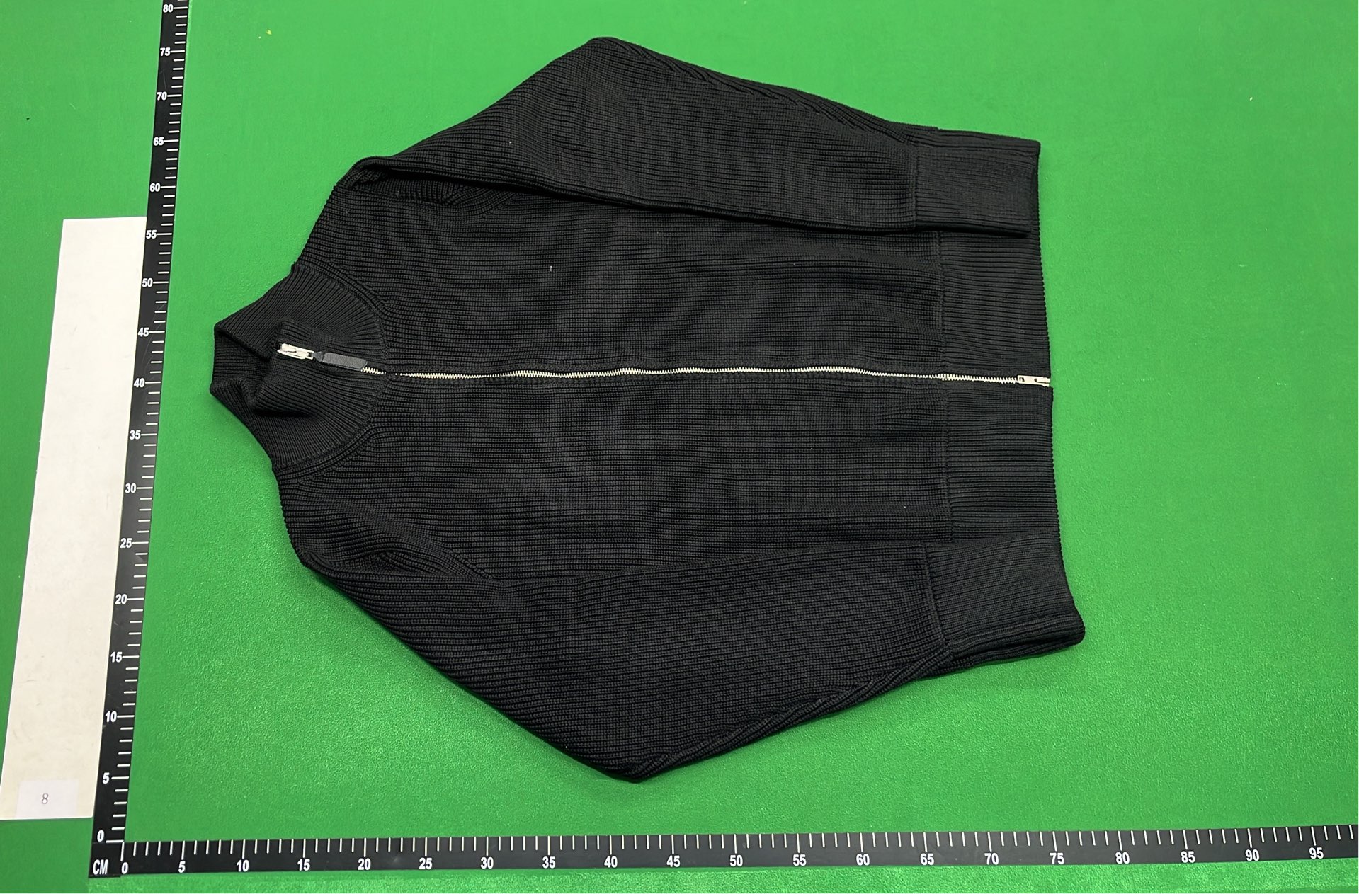 Men's Dark Gray Ribbed Zip-Up Sweater Jacket