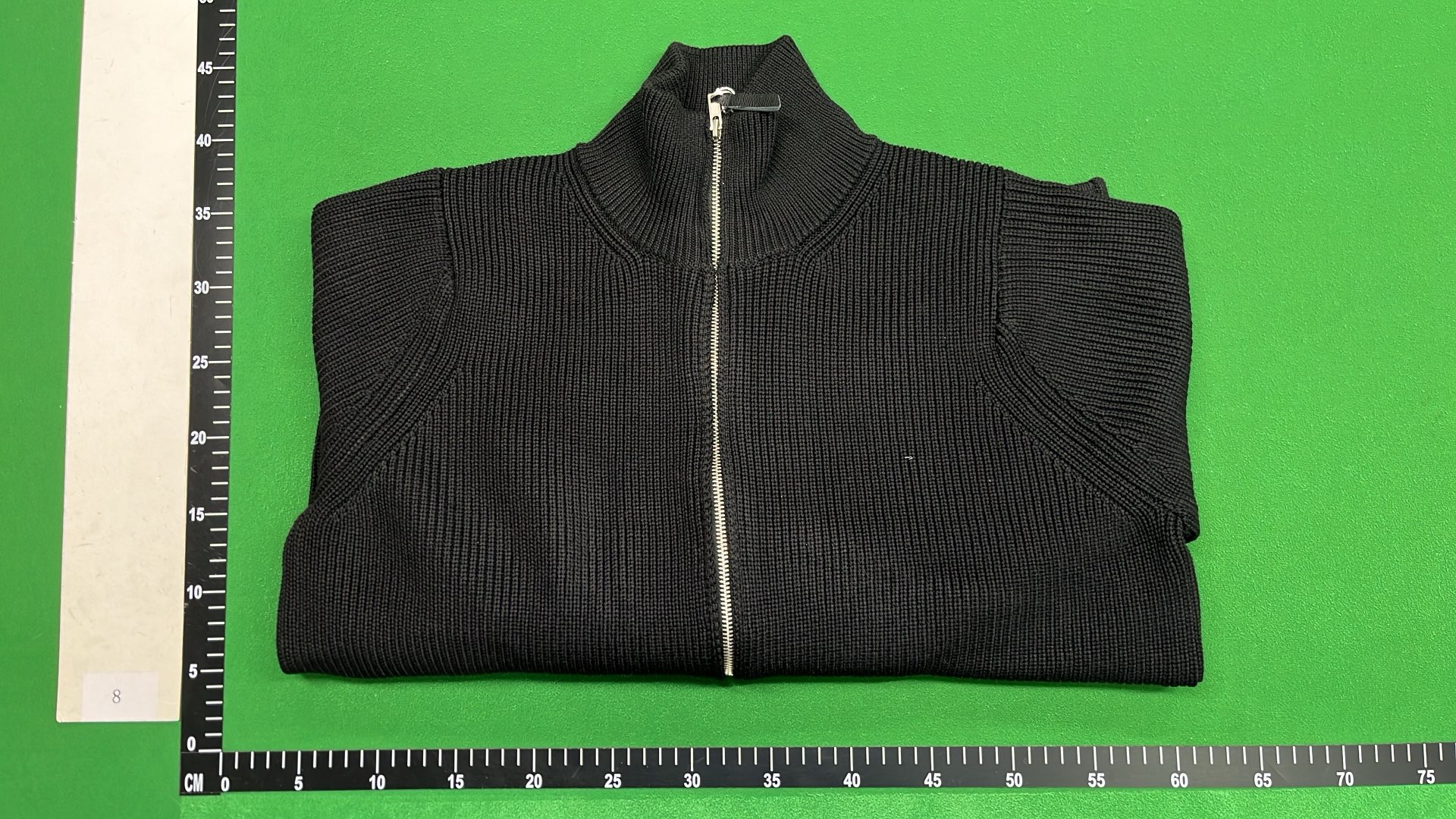 Men's Dark Gray Ribbed Zip-Up Sweater Jacket