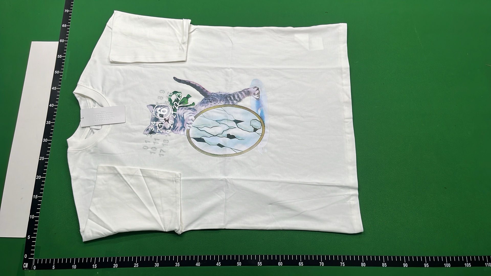Cute Cat T-Shirt with Cracked Mirror Design