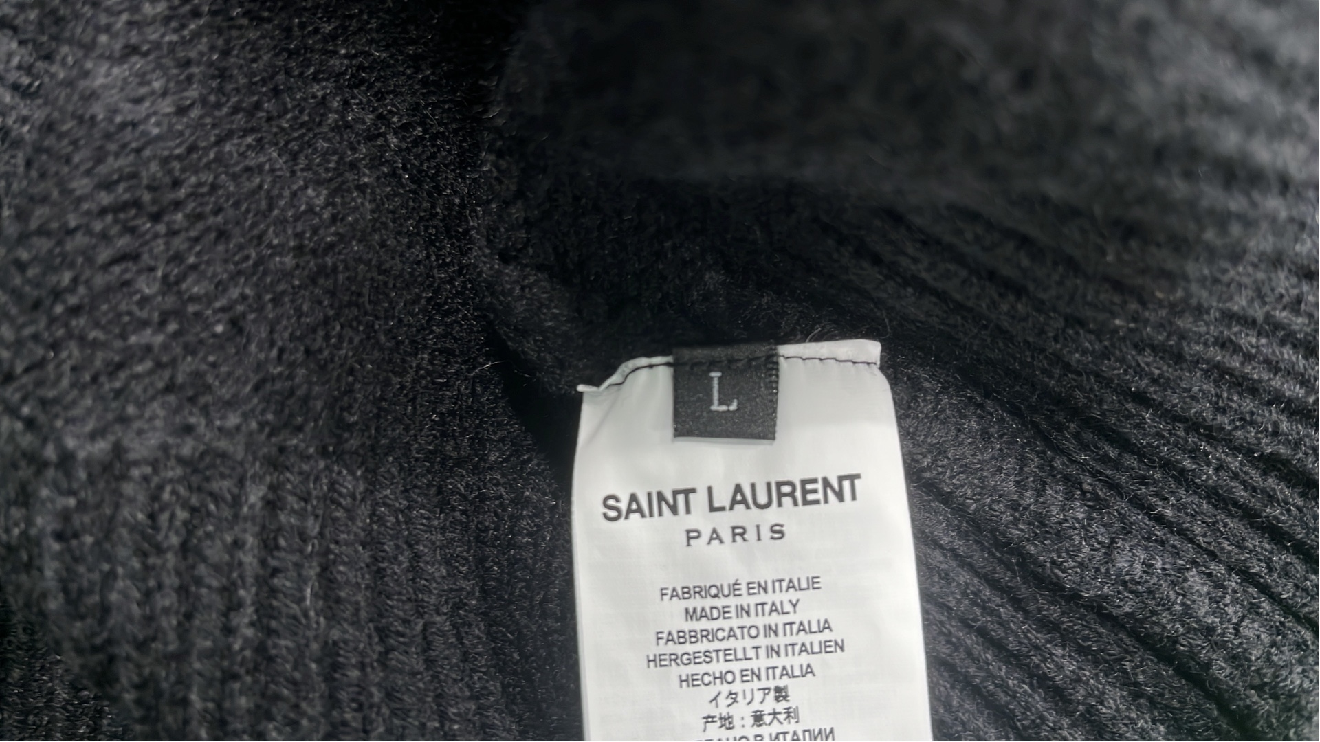 Saint Laurent Black Knit Sweater with Logo