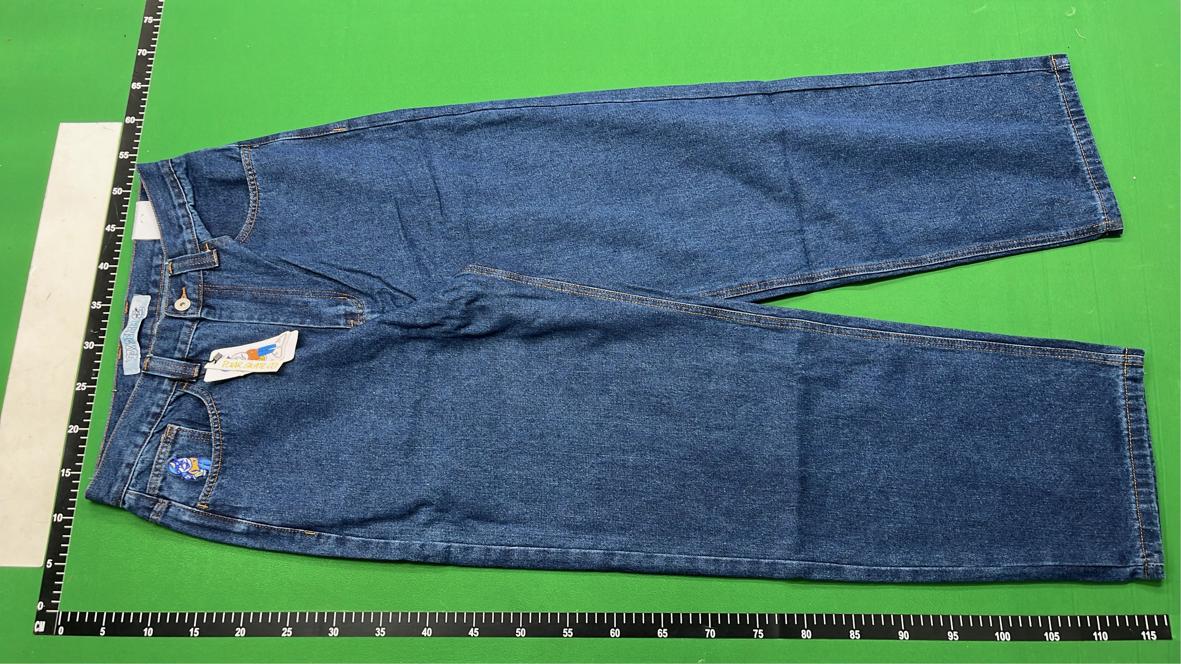 Light Blue Denim Jeans with Embroidered Pocket Detail