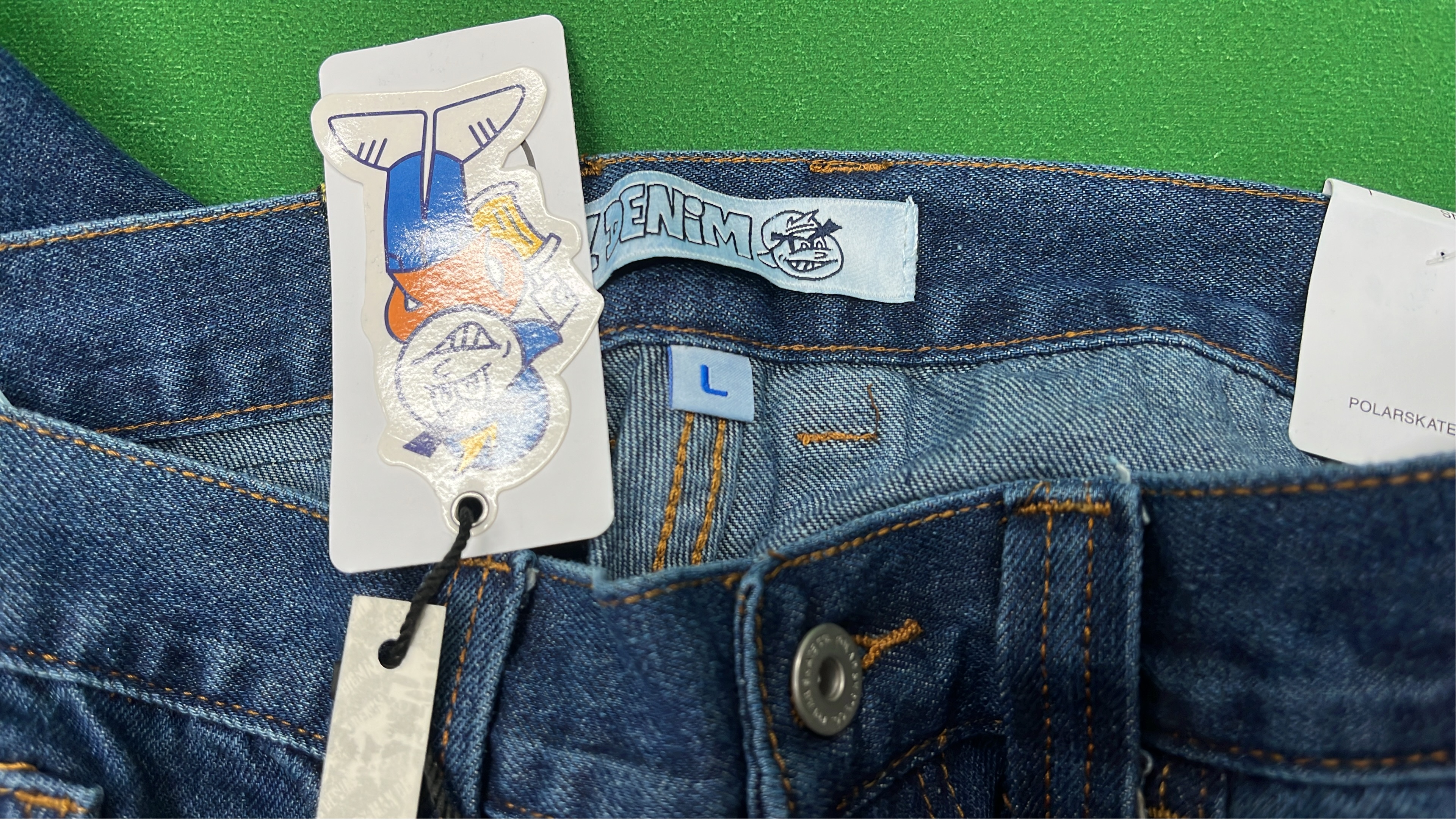 Light Blue Denim Jeans with Embroidered Pocket Detail