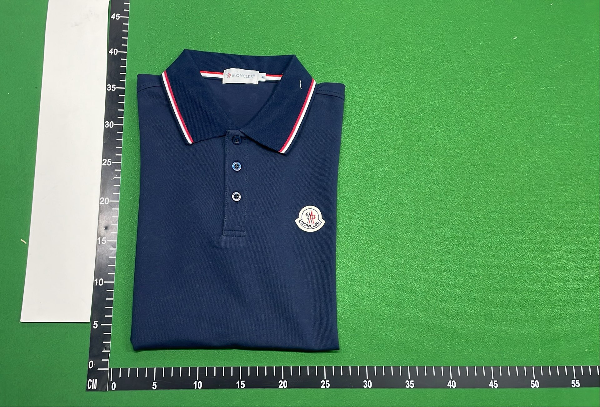 Moncler White Polo Shirt with Red and Blue Trim