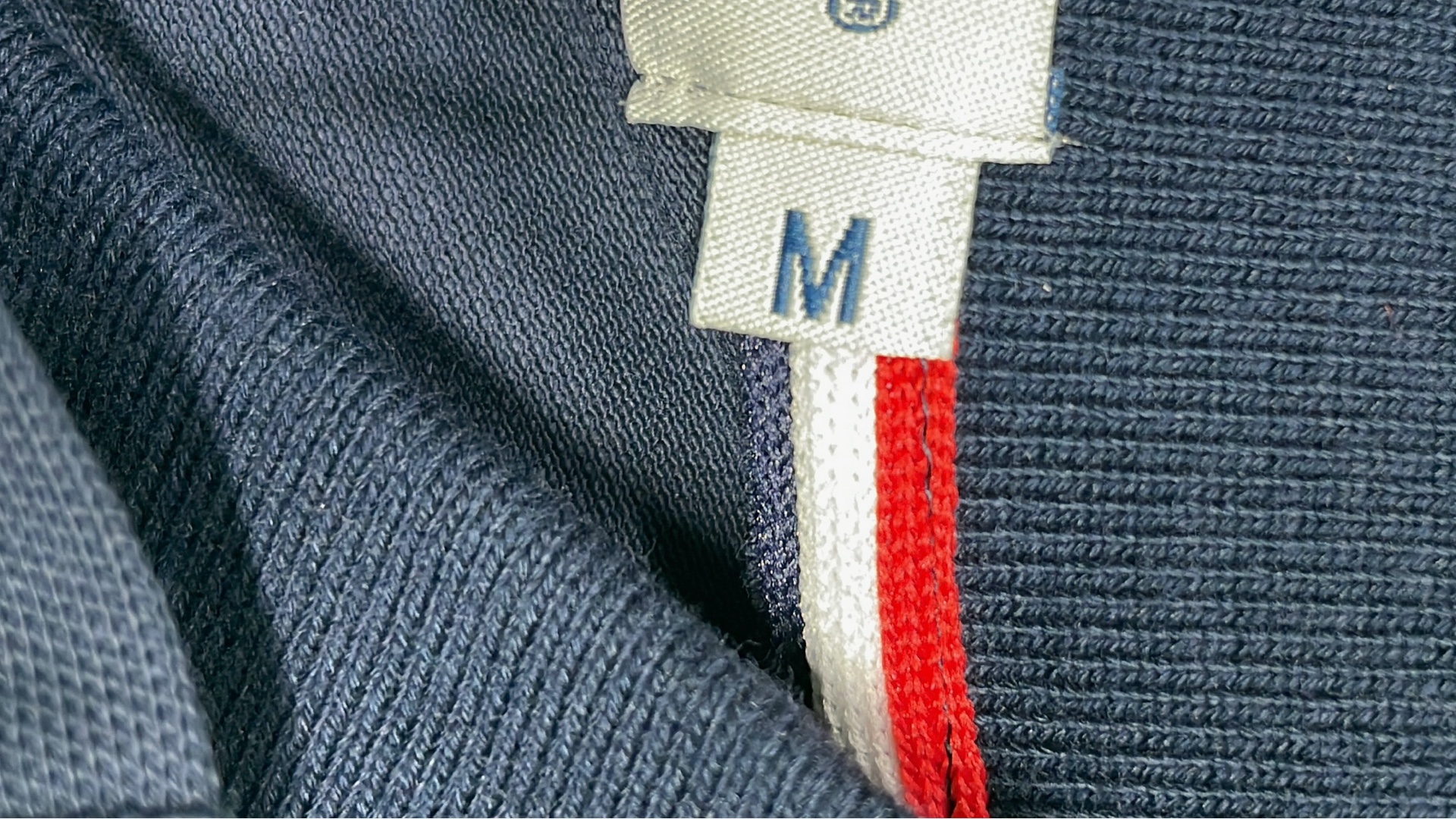 Moncler White Polo Shirt with Red and Blue Trim