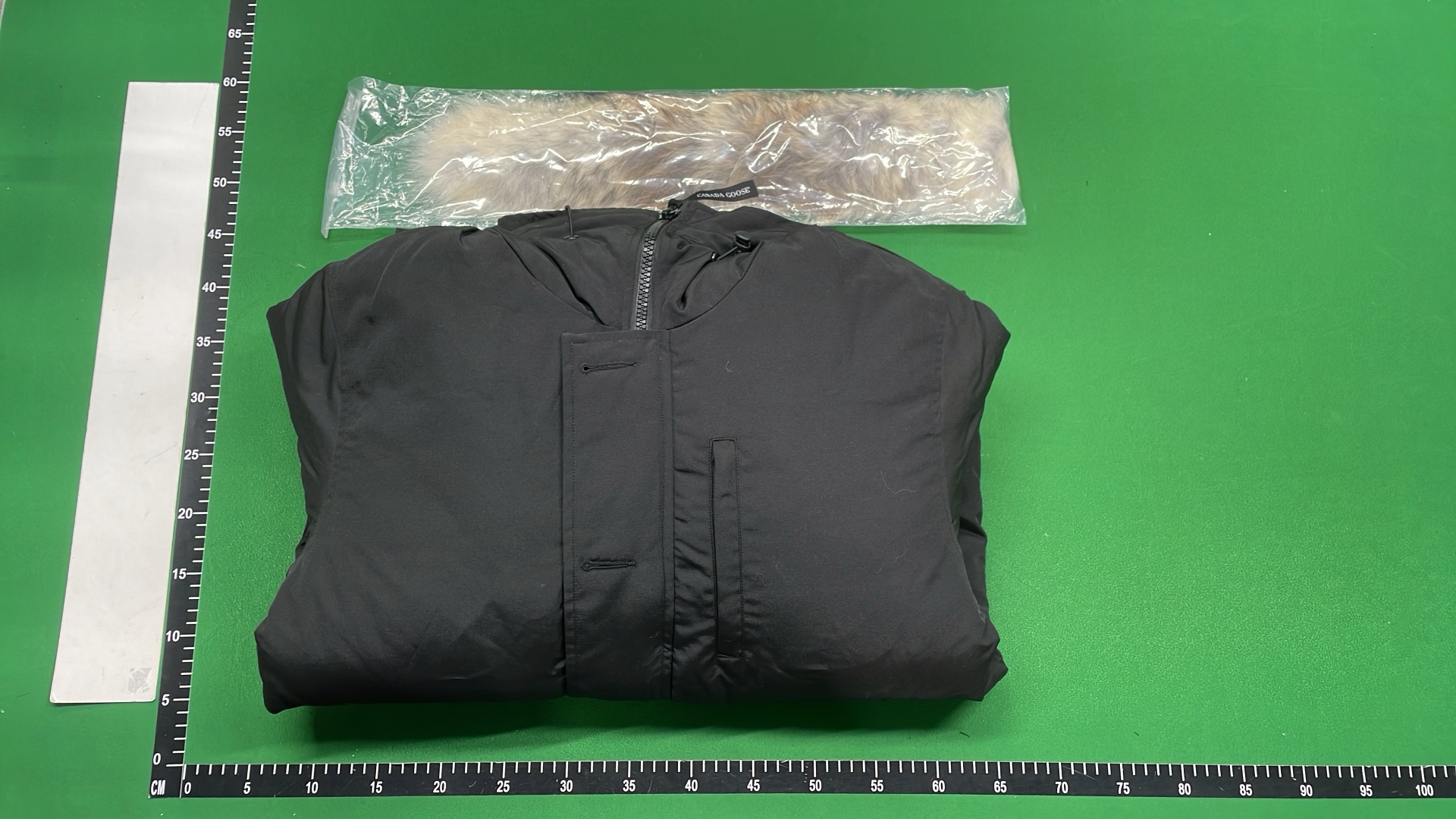 Canada Goose Gray Parka Jacket with Hood and Logo Patch