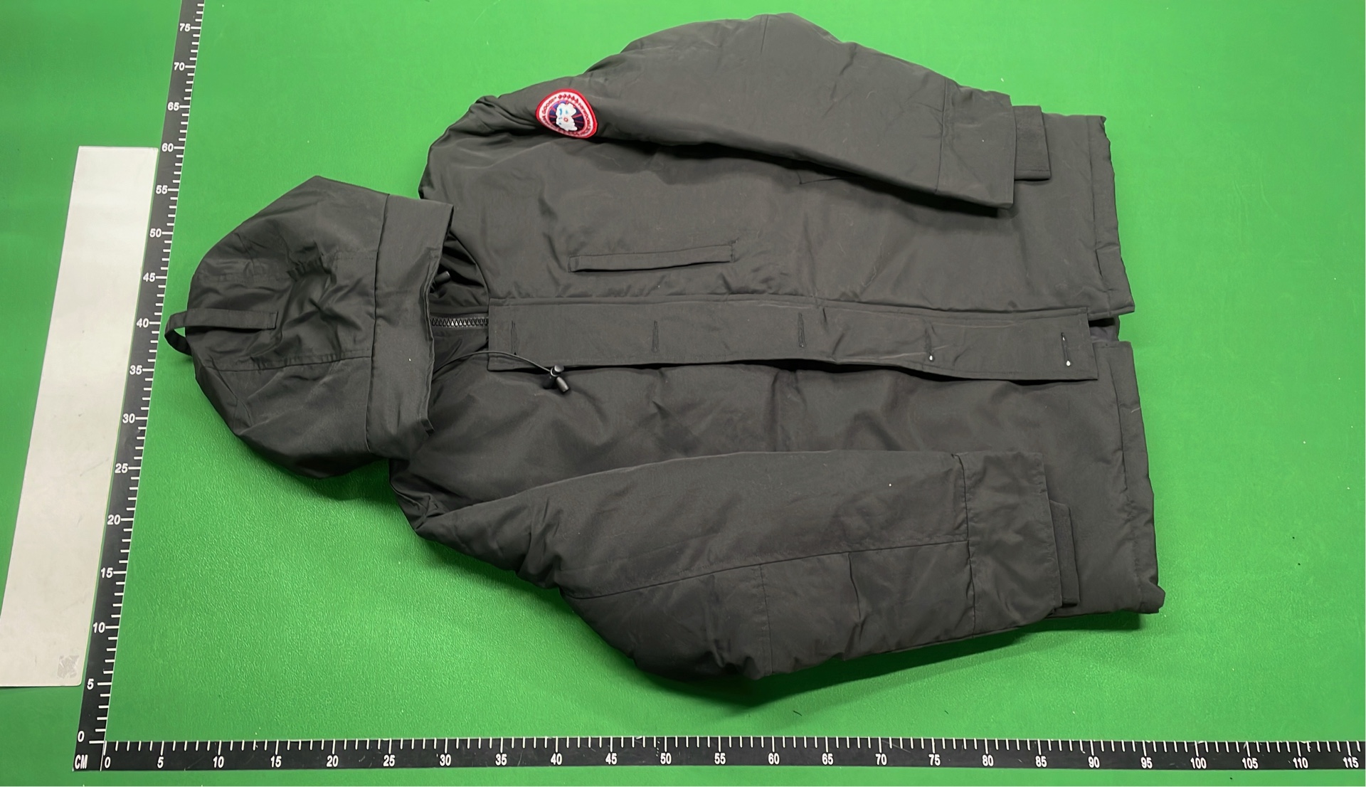 Canada Goose Gray Parka Jacket with Hood and Logo Patch