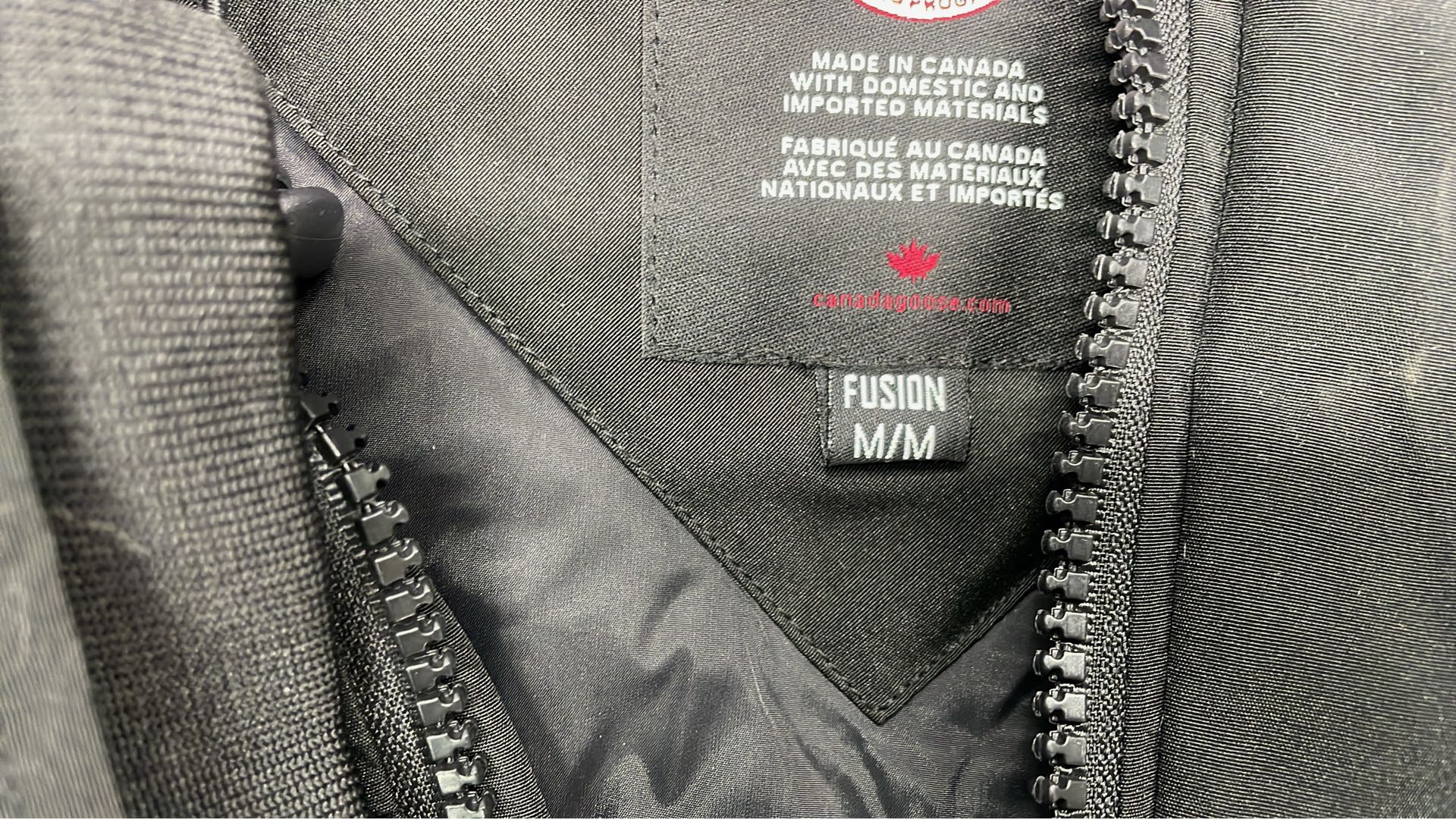 Canada Goose Gray Parka Jacket with Hood and Logo Patch