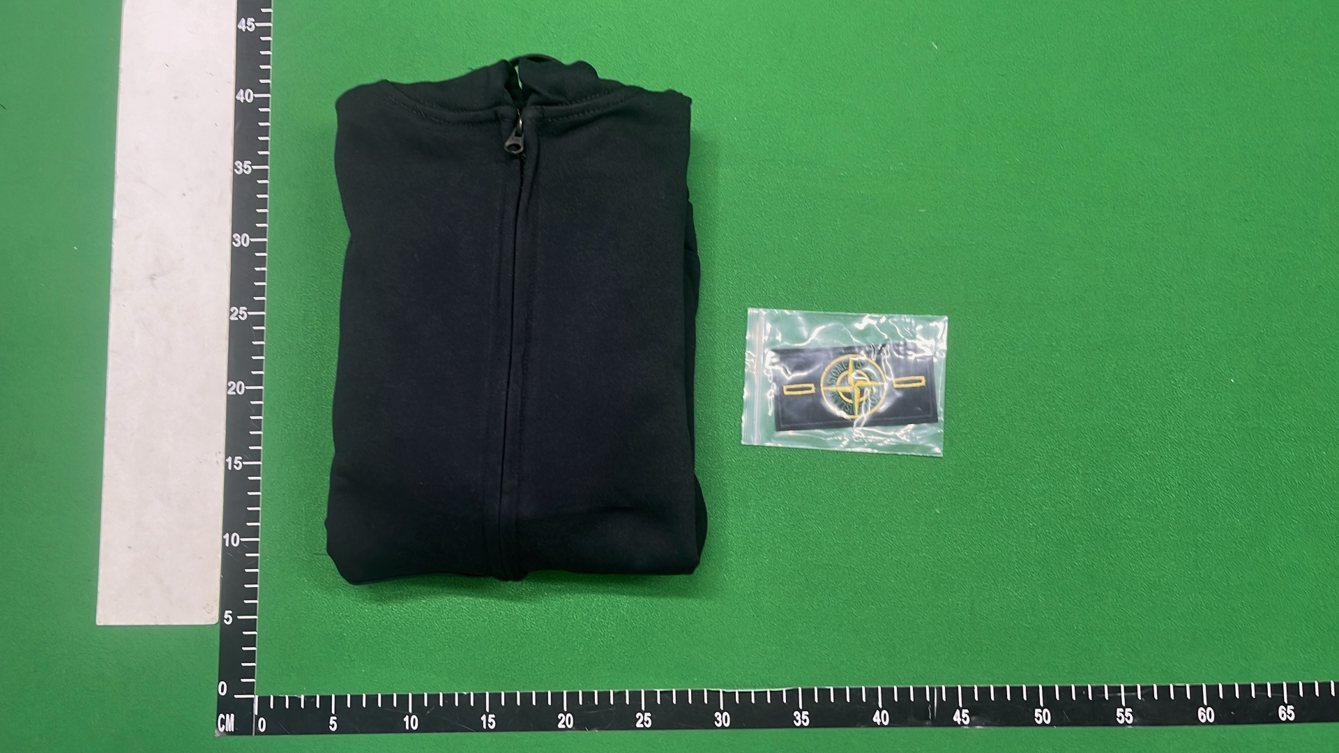 Stone Island Dark Gray Zip-Up Hoodie with Logo Patch