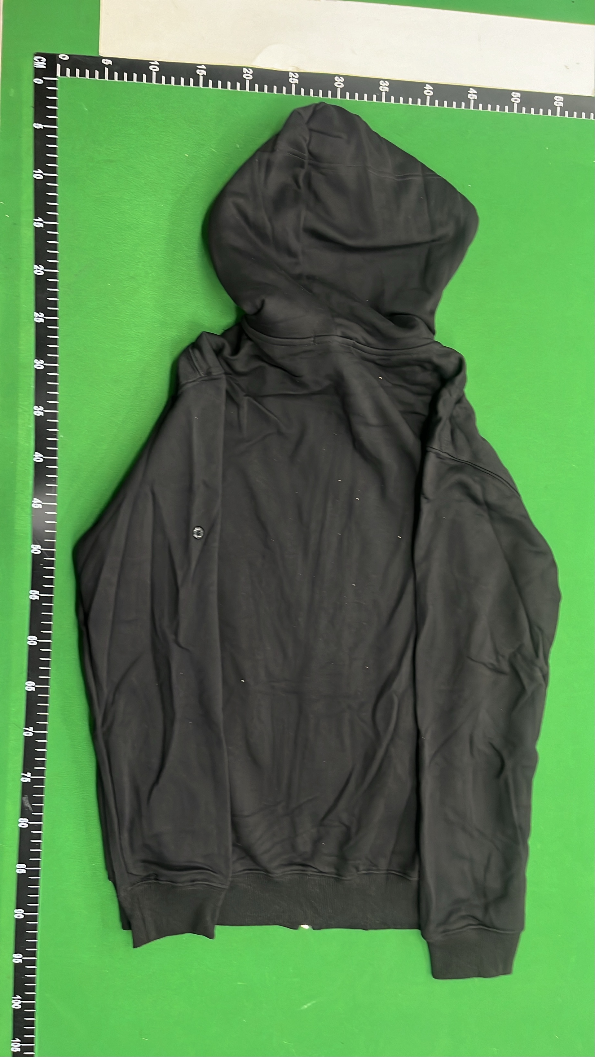 Black Zip-Up Hoodie with Front Pockets and Silver Zippers