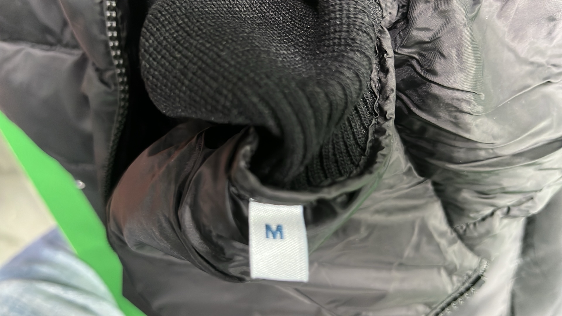 Moncler Black Quilted Hooded Jacket with Red White Blue Drawstrings