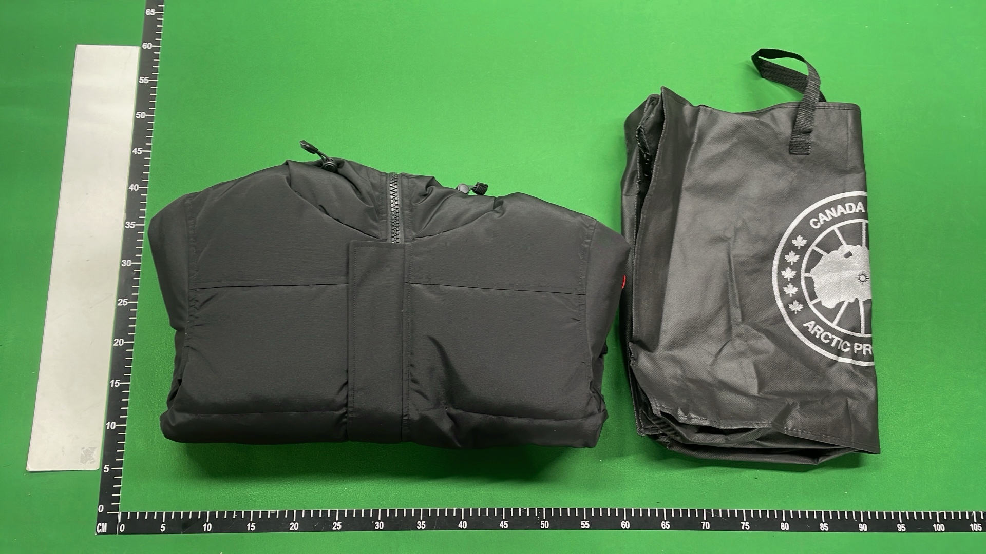 Men's Gray Down Jacket with Hood and Logo Patch