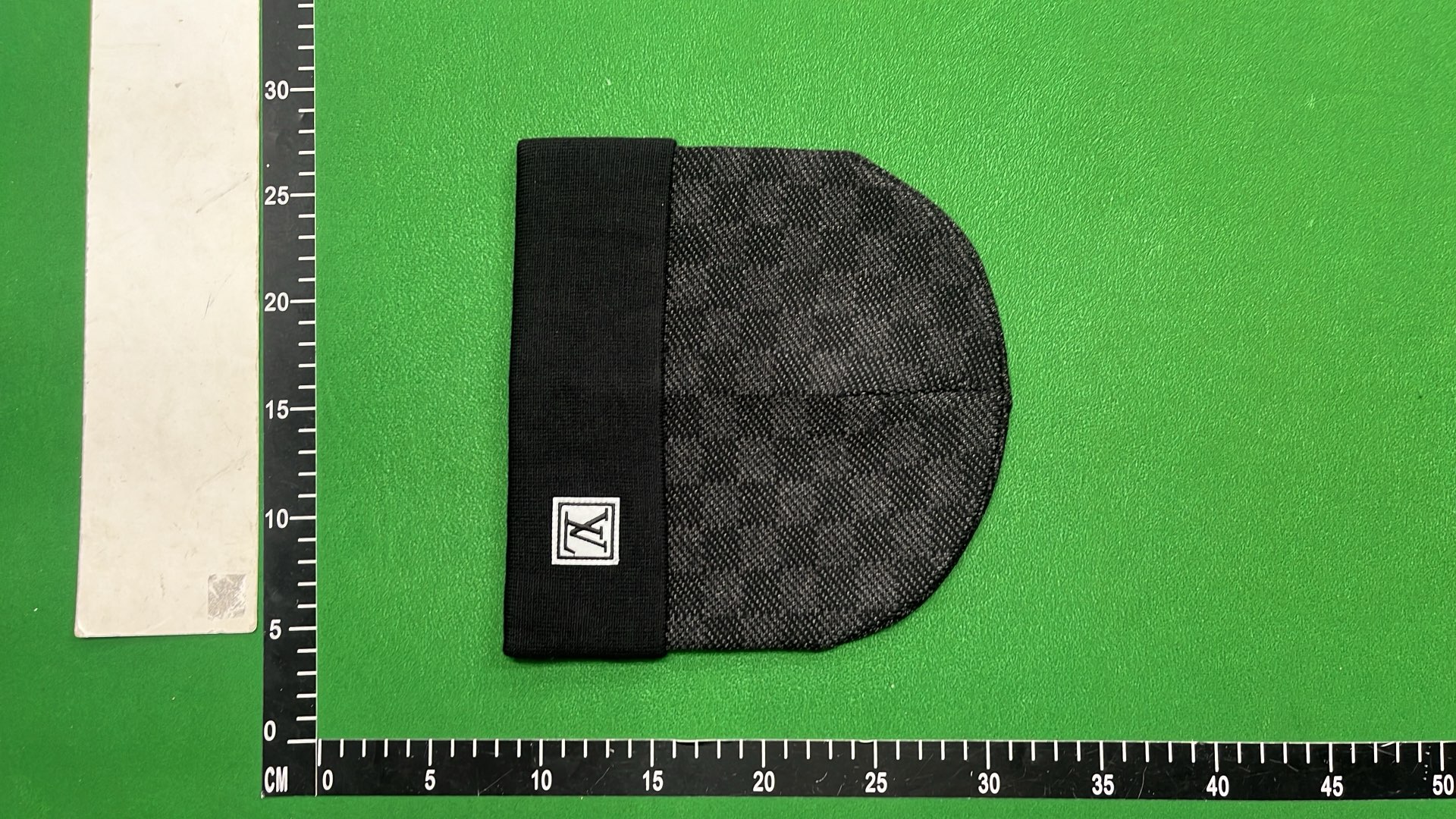 201# Blue Knit Beanie Hat with Logo Dust Bag