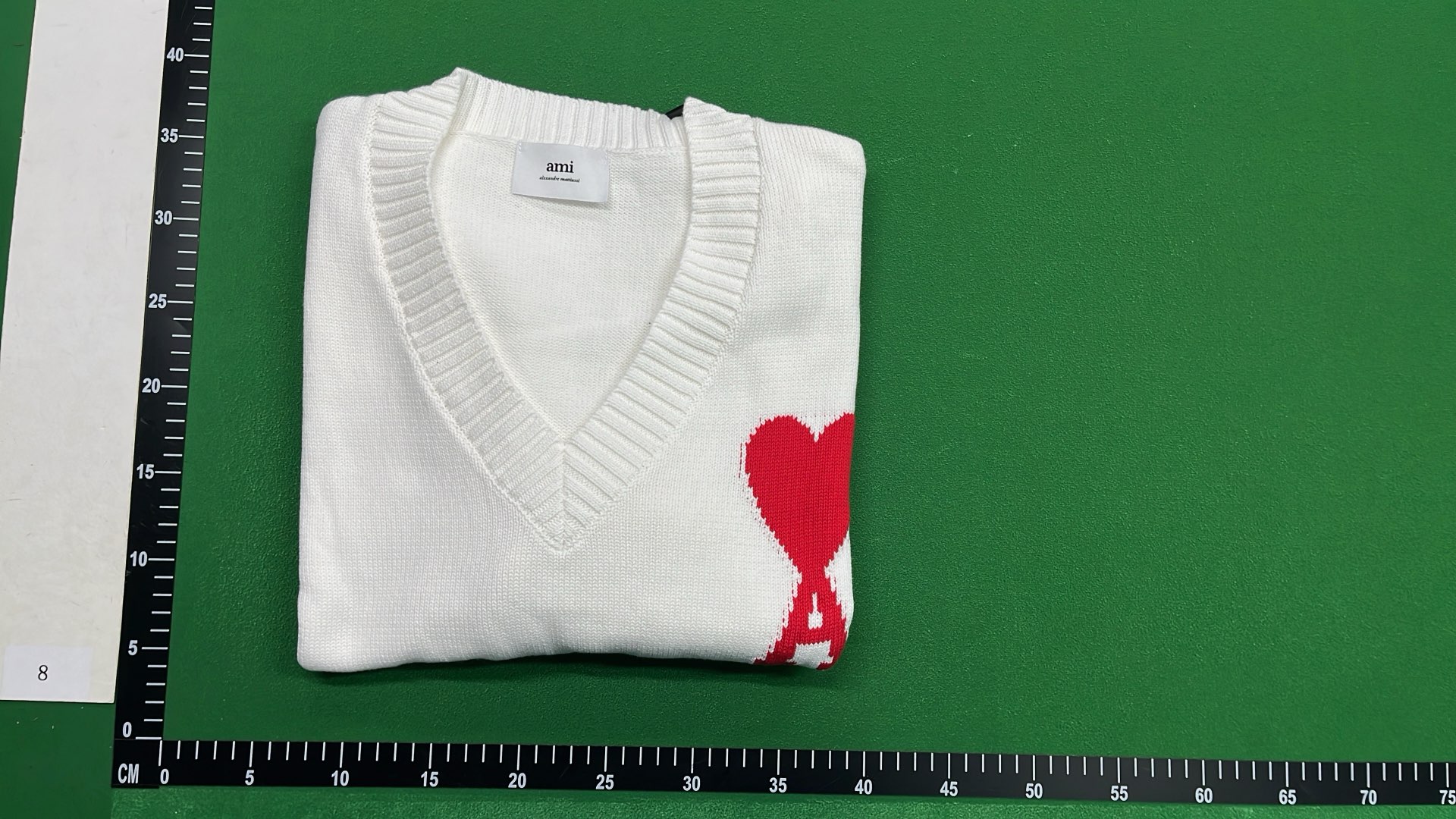 Ami Heart A Knit Cardigan in Beige