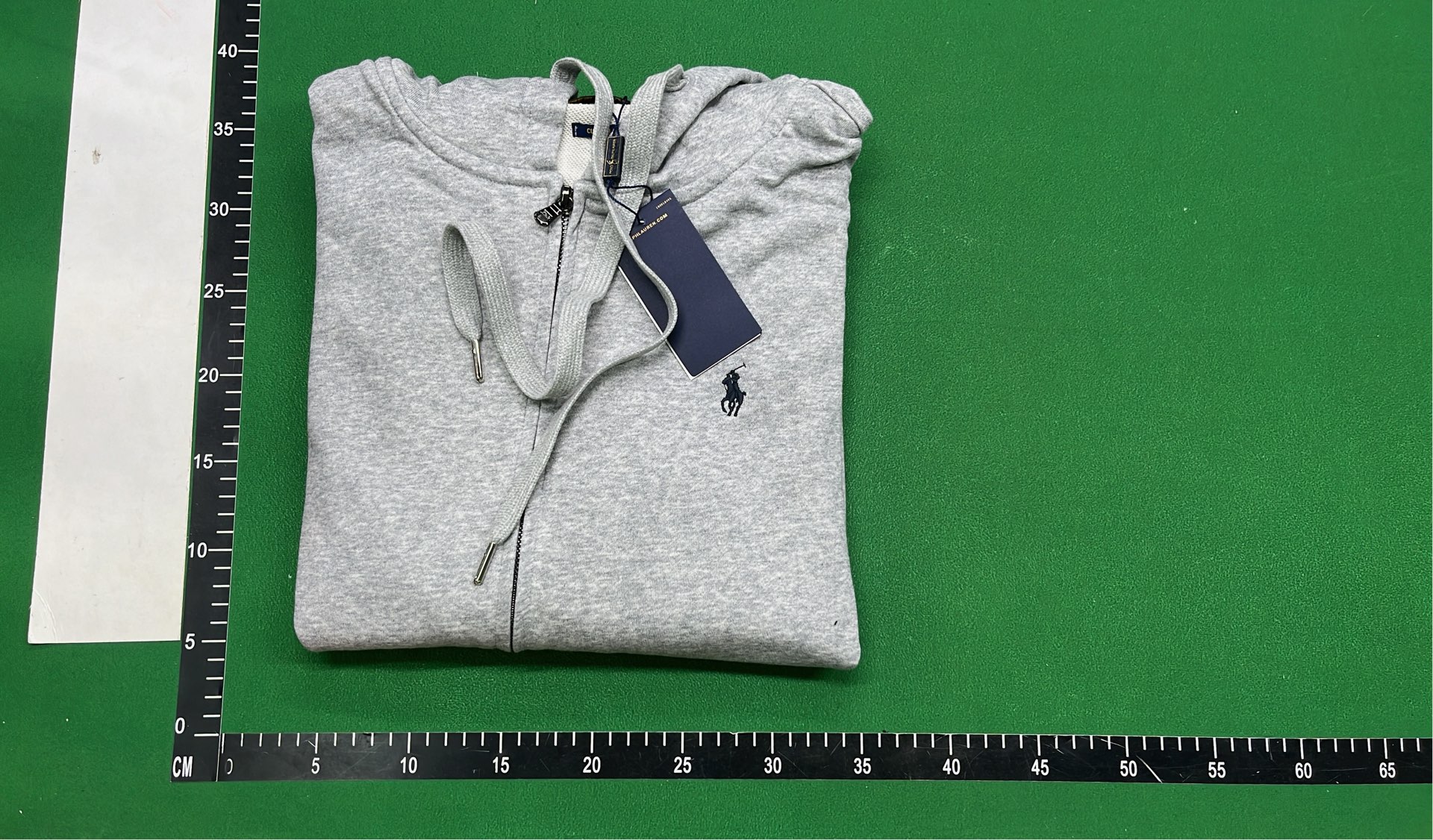 Navy Blue Full-Zip Hoodie with Red Pony Logo