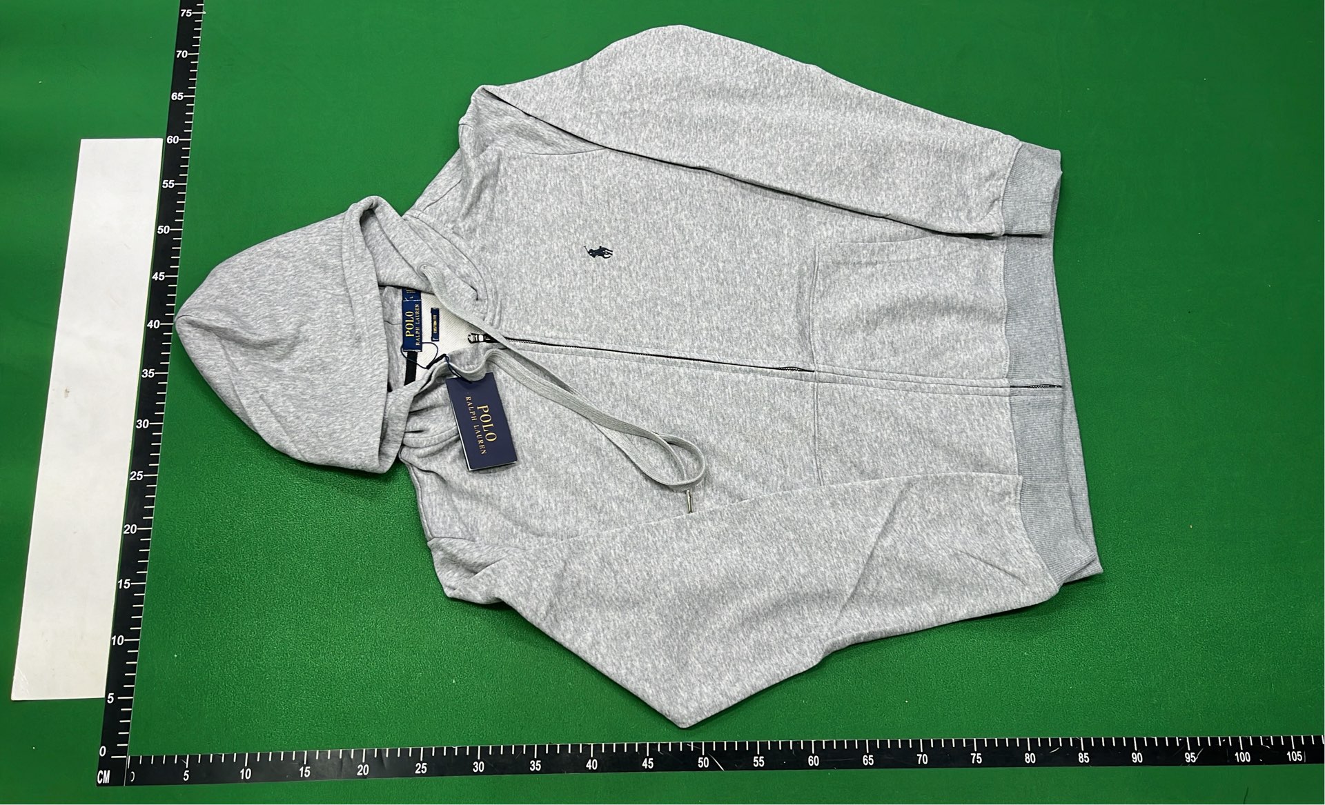 Navy Blue Full-Zip Hoodie with Red Pony Logo