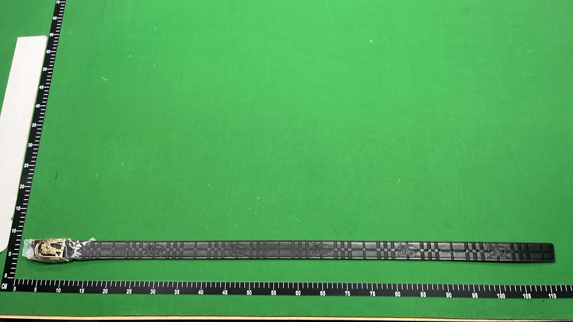 Burberry Monogram Logo Belt in Black Check Pattern