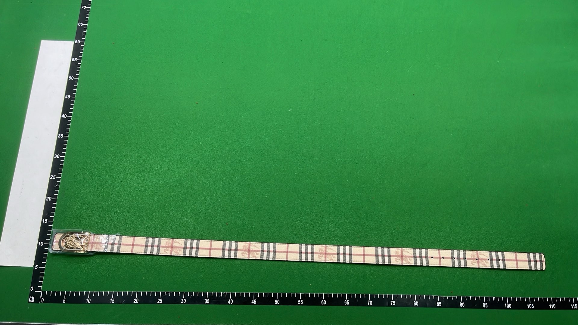 Burberry Monogram Logo Belt in Black Check Pattern