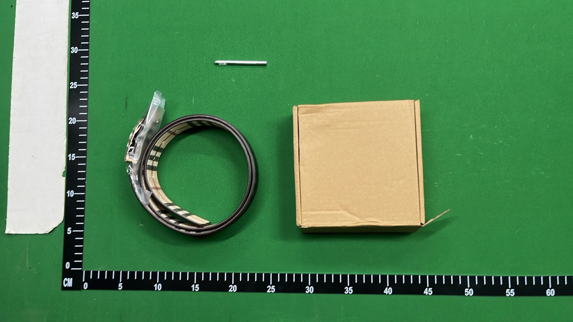 Burberry Monogram Logo Belt in Black Check Pattern