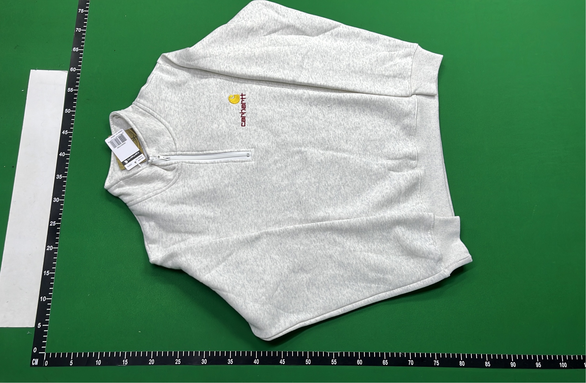 Men's Black Half-Zip Sweatshirt with Logo Patch