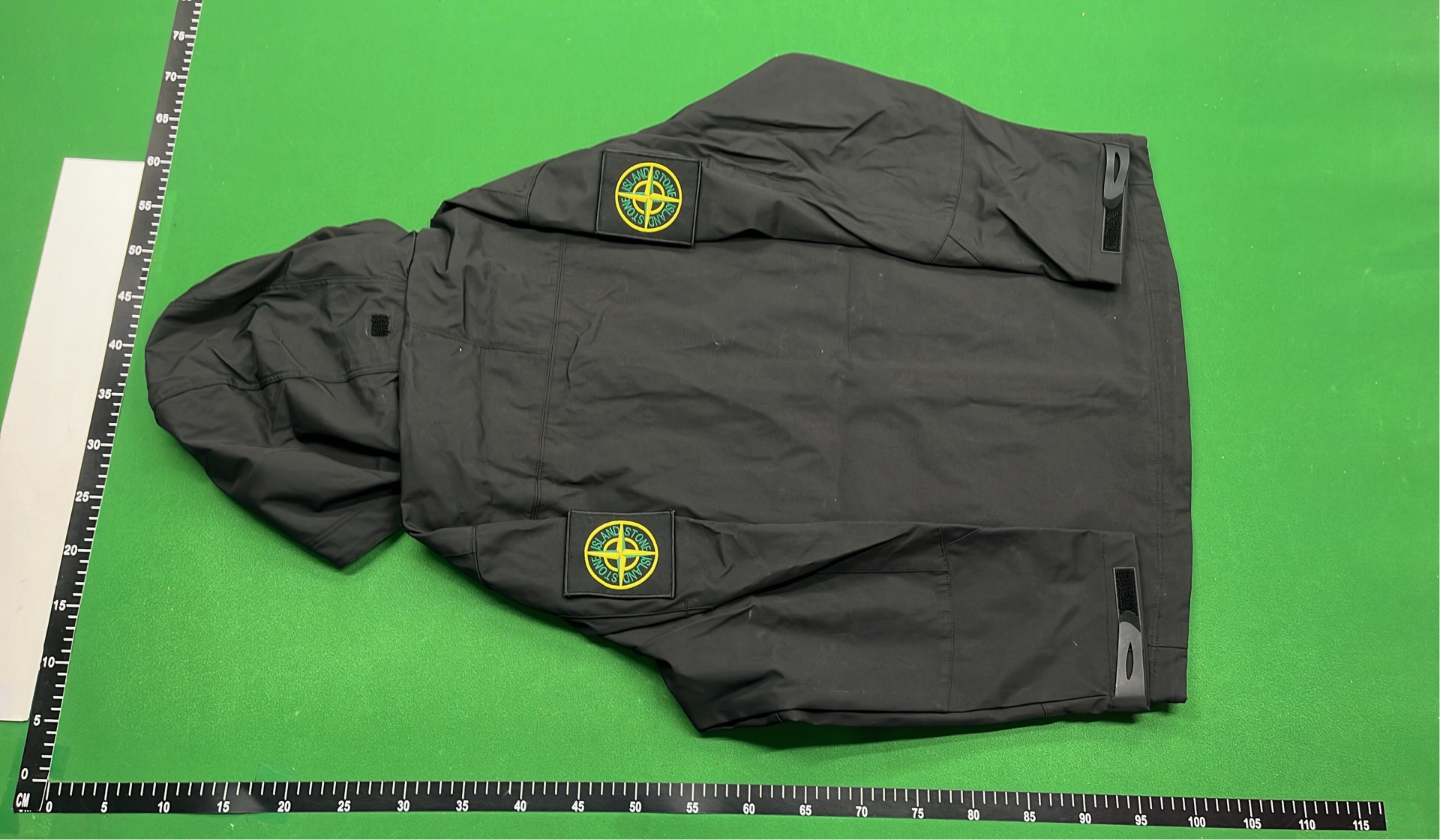 Stone Island Black Hooded Jacket with Compass Logo