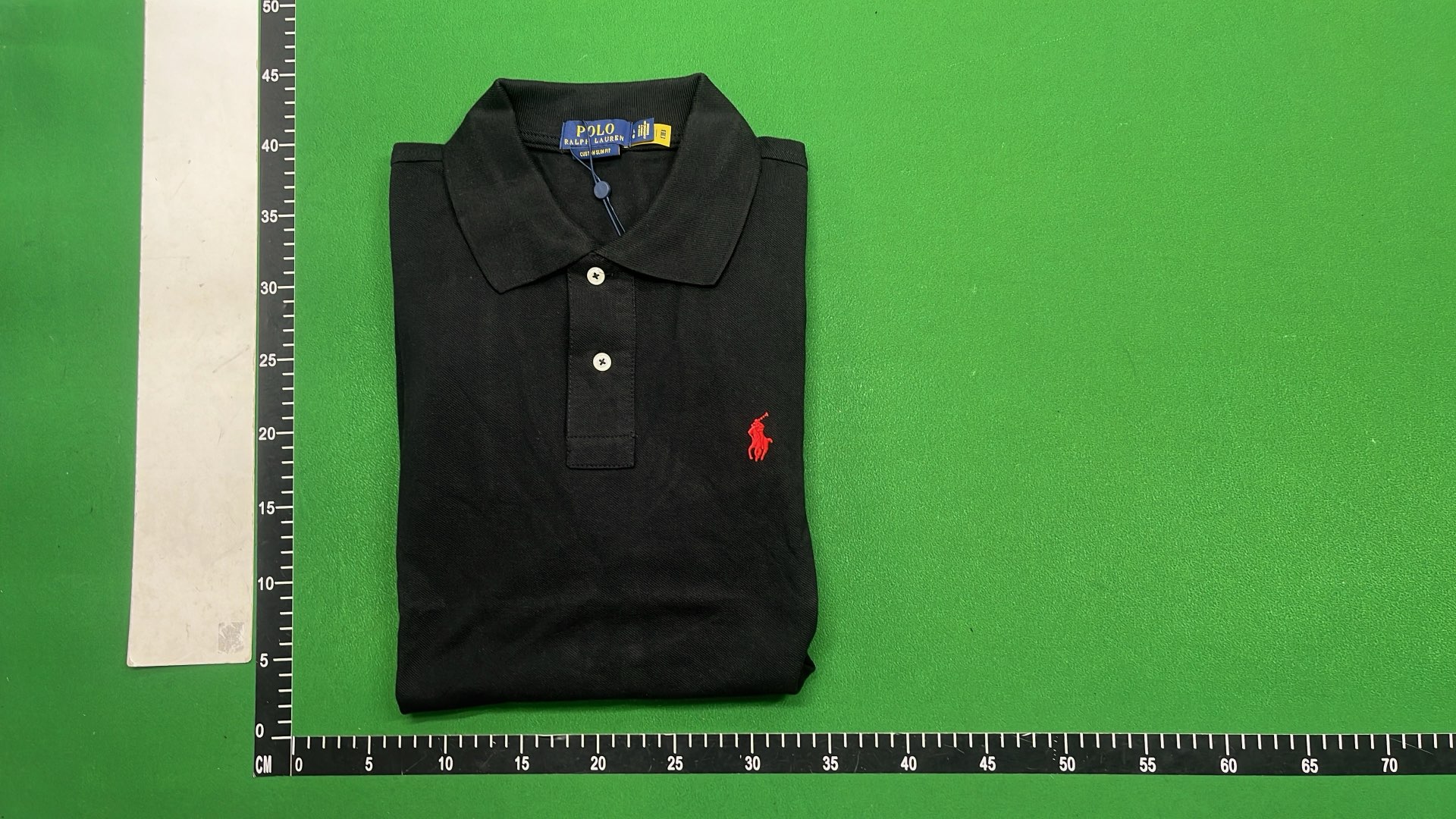 Black Custom Slim Fit Polo Shirt with White Pony Logo