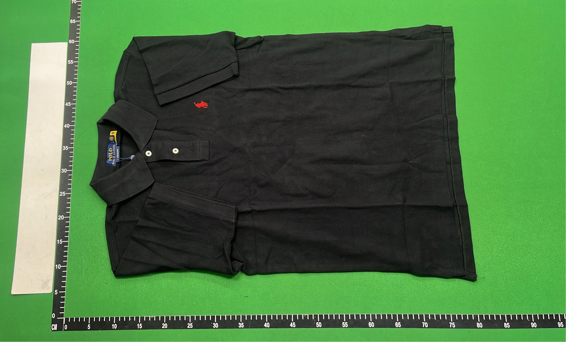 Black Custom Slim Fit Polo Shirt with White Pony Logo