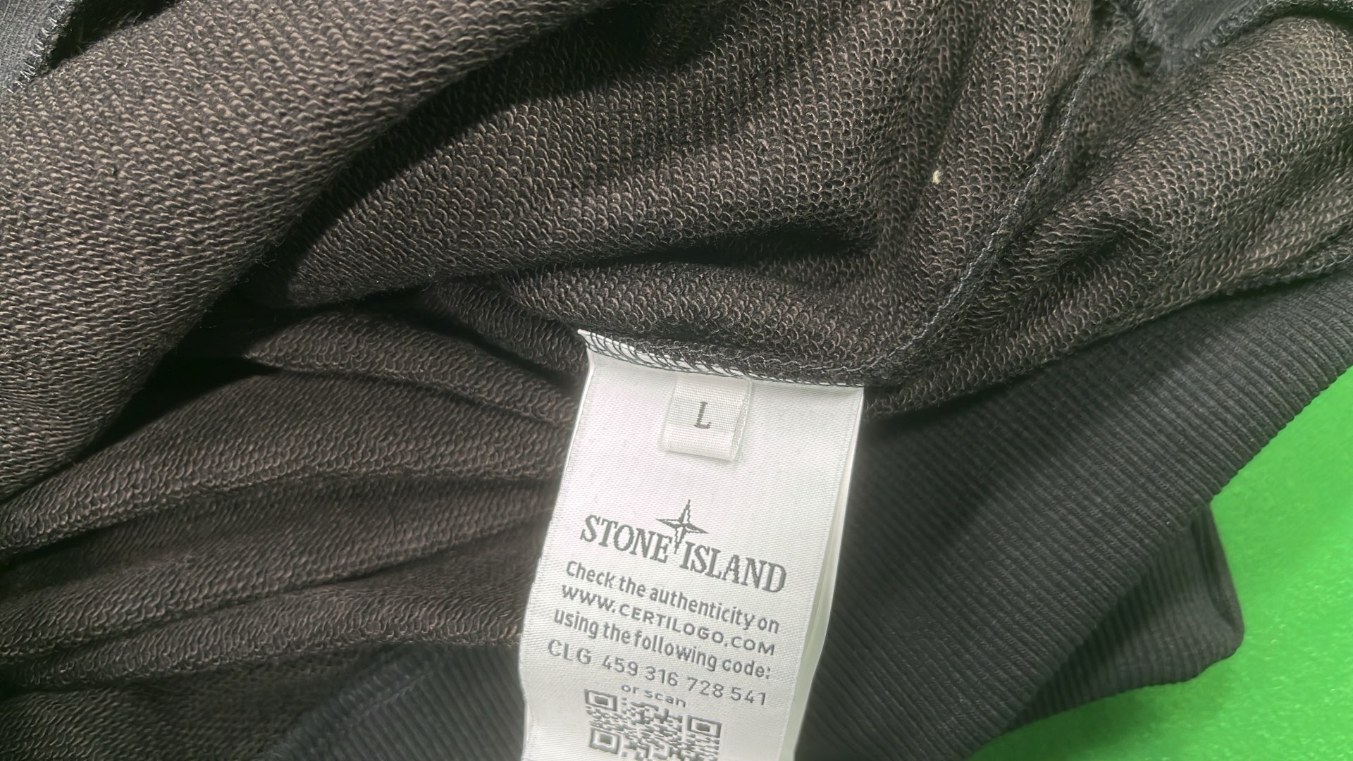 Stone Island Black Hooded Jacket with Logo Patch