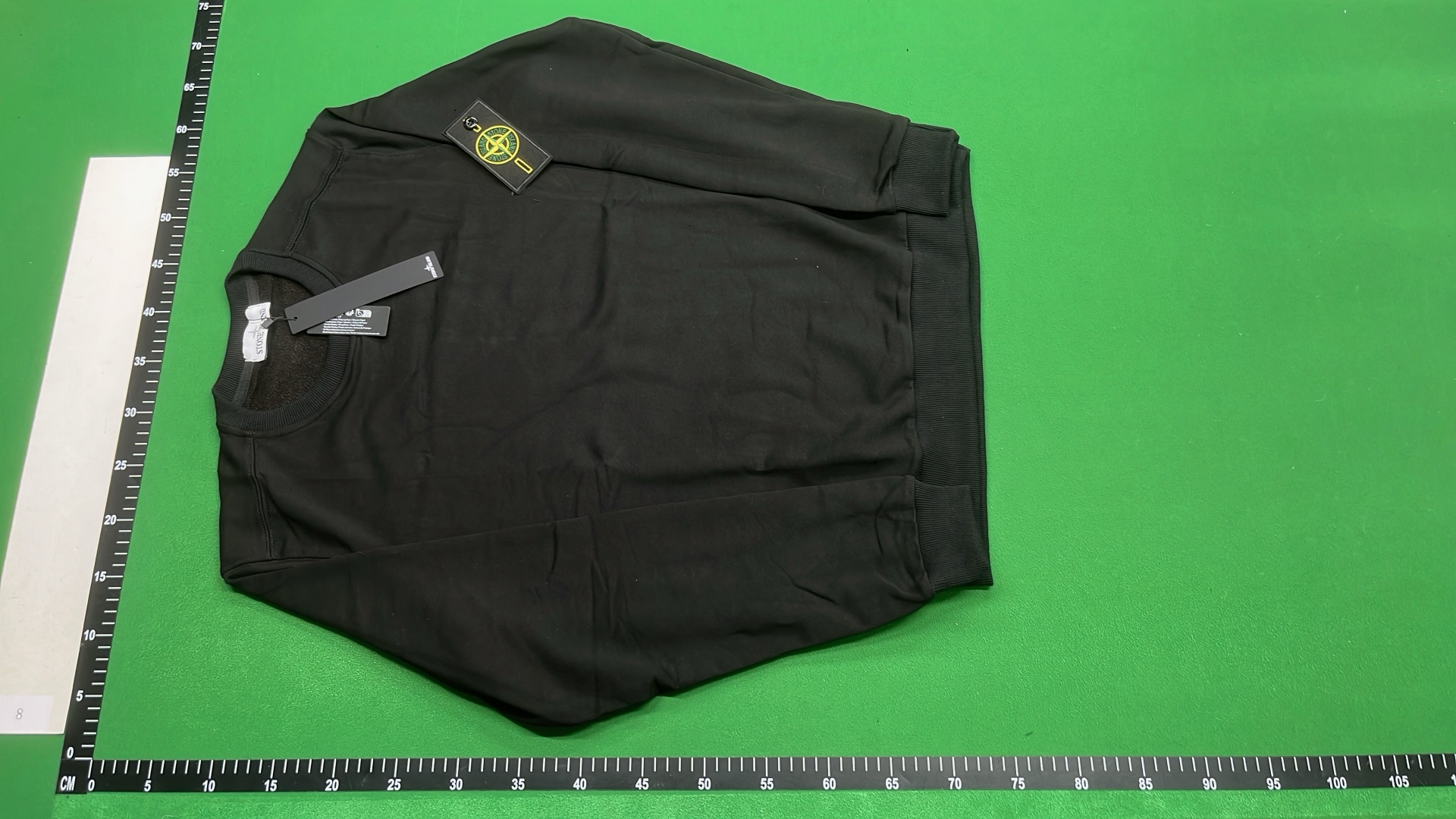 Stone Island Black Hooded Jacket with Logo Patch