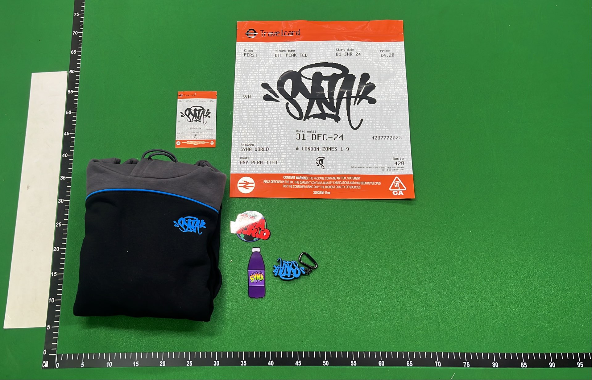 Black and Gray Hoodie with Blue Accents and Logo