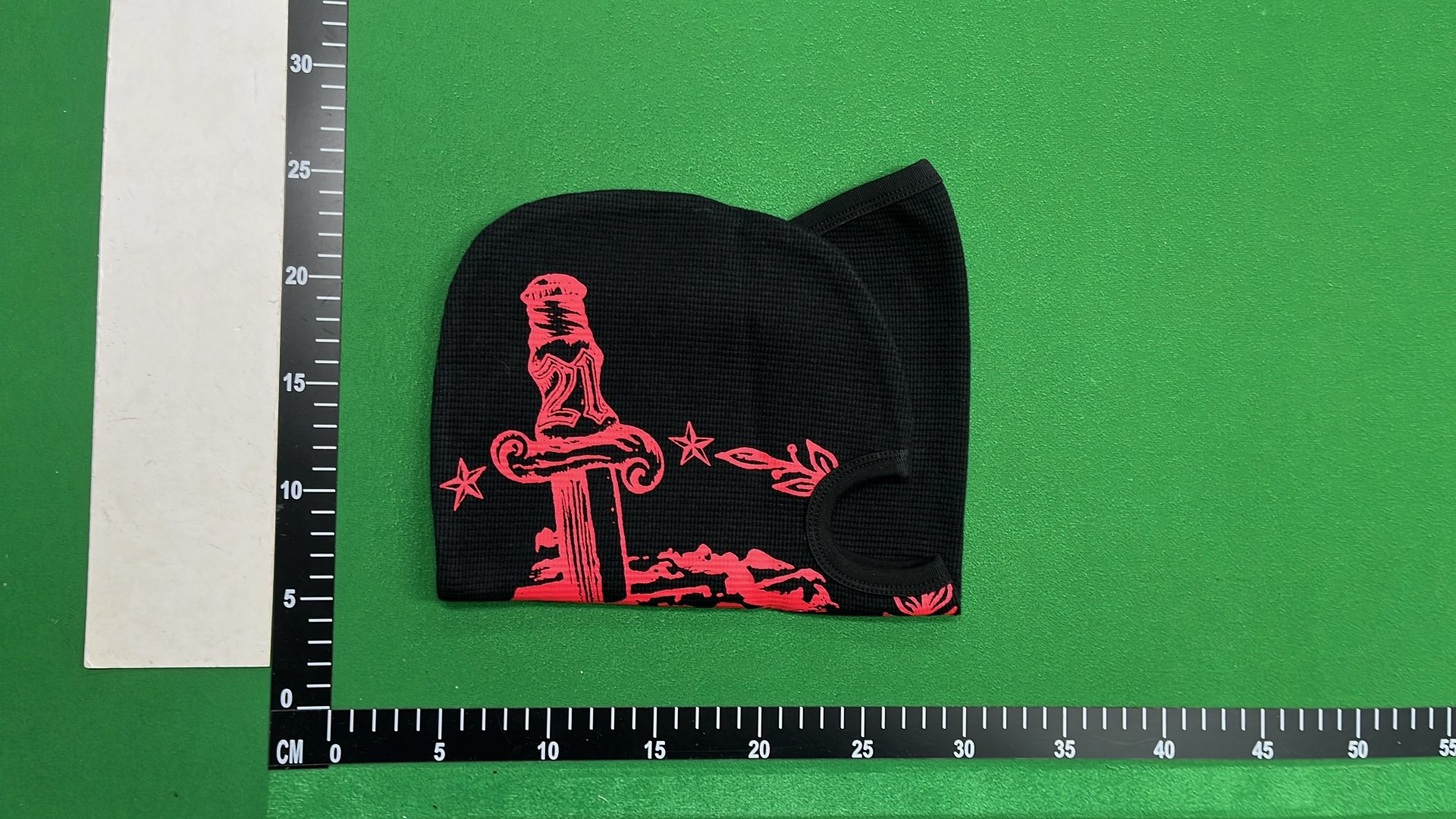 Black Balaclava with Red Graphic Design