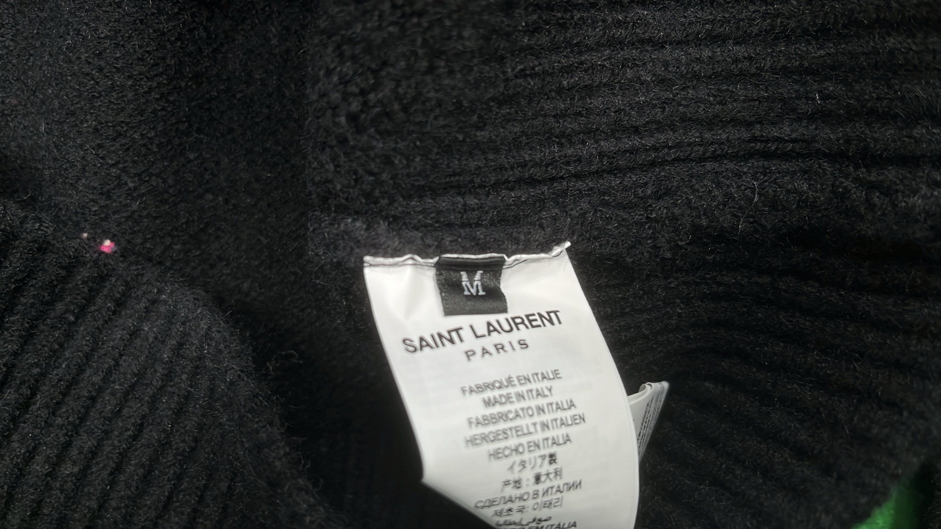 Saint Laurent Black Knit Sweater with Logo