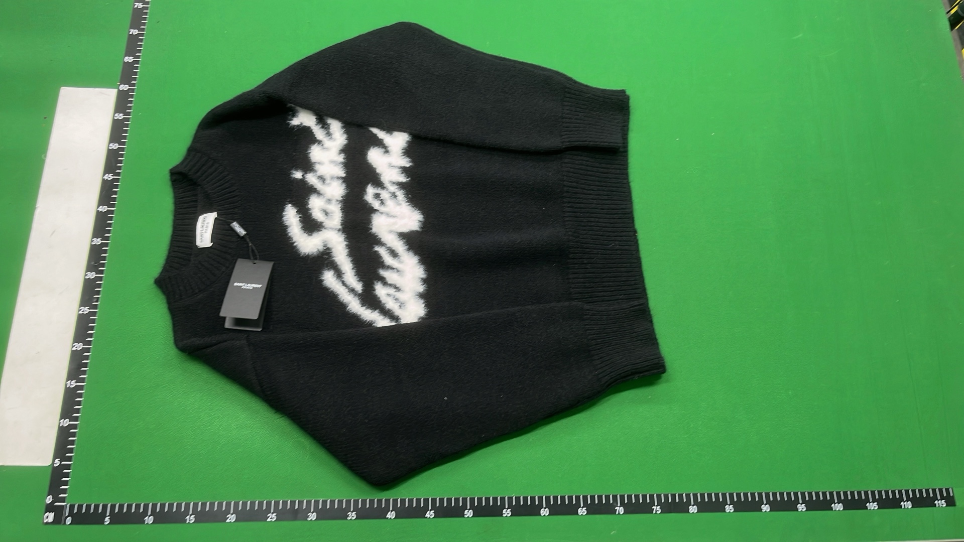 Saint Laurent Black Knit Sweater with Logo