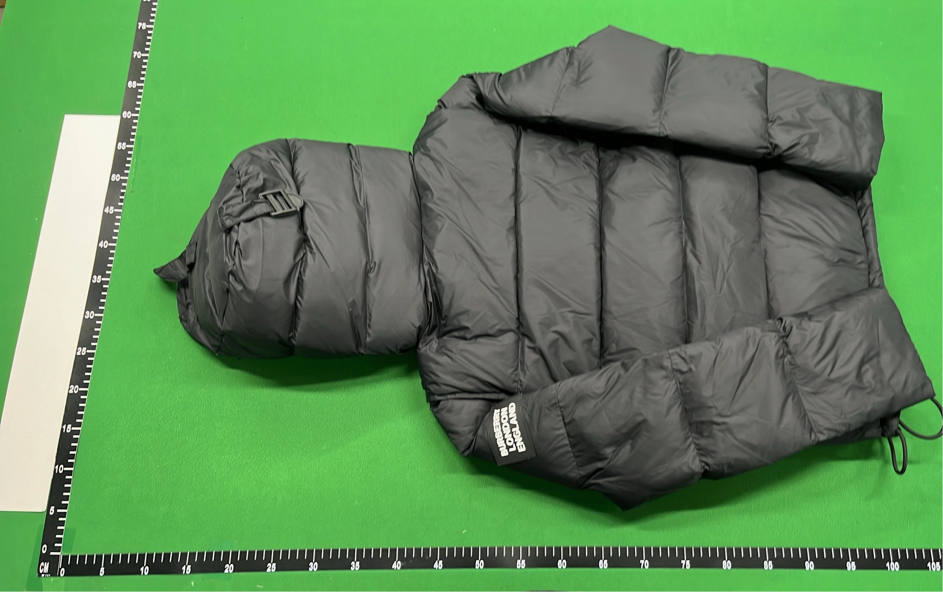 Burberry Black Down Jacket with Check Lining Hood