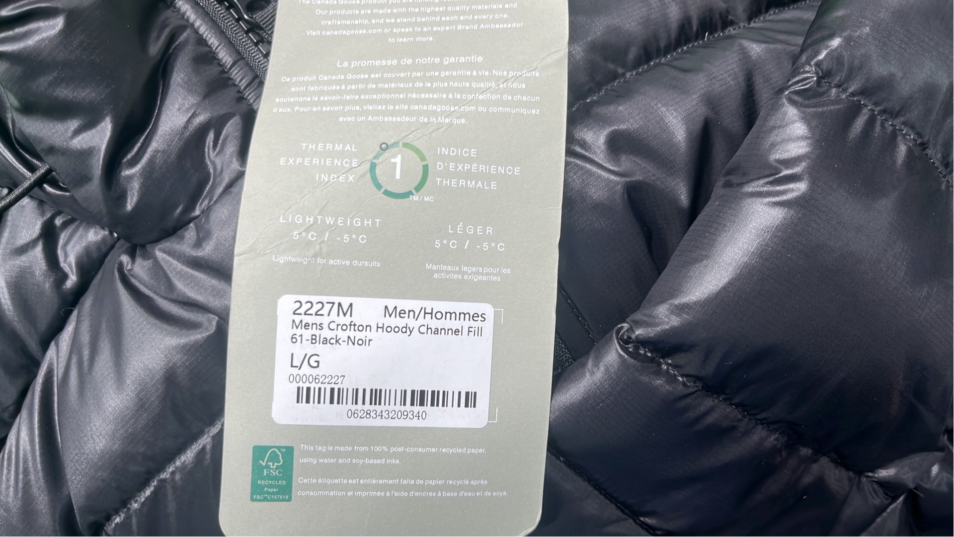 Canada Goose Black Down Jacket with Hood