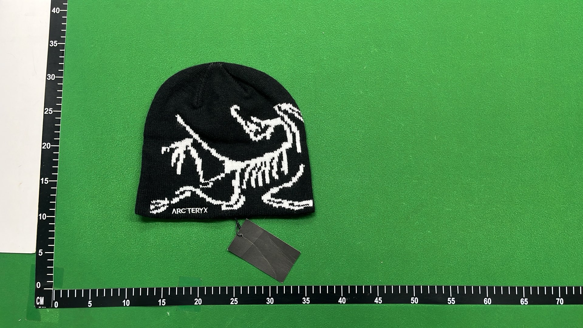Blue Knit Beanie with White Horse Pattern