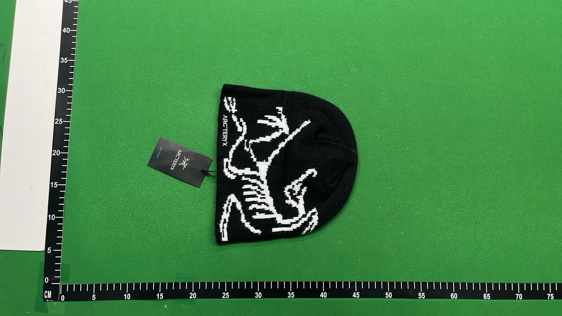 Blue Knit Beanie with White Horse Pattern