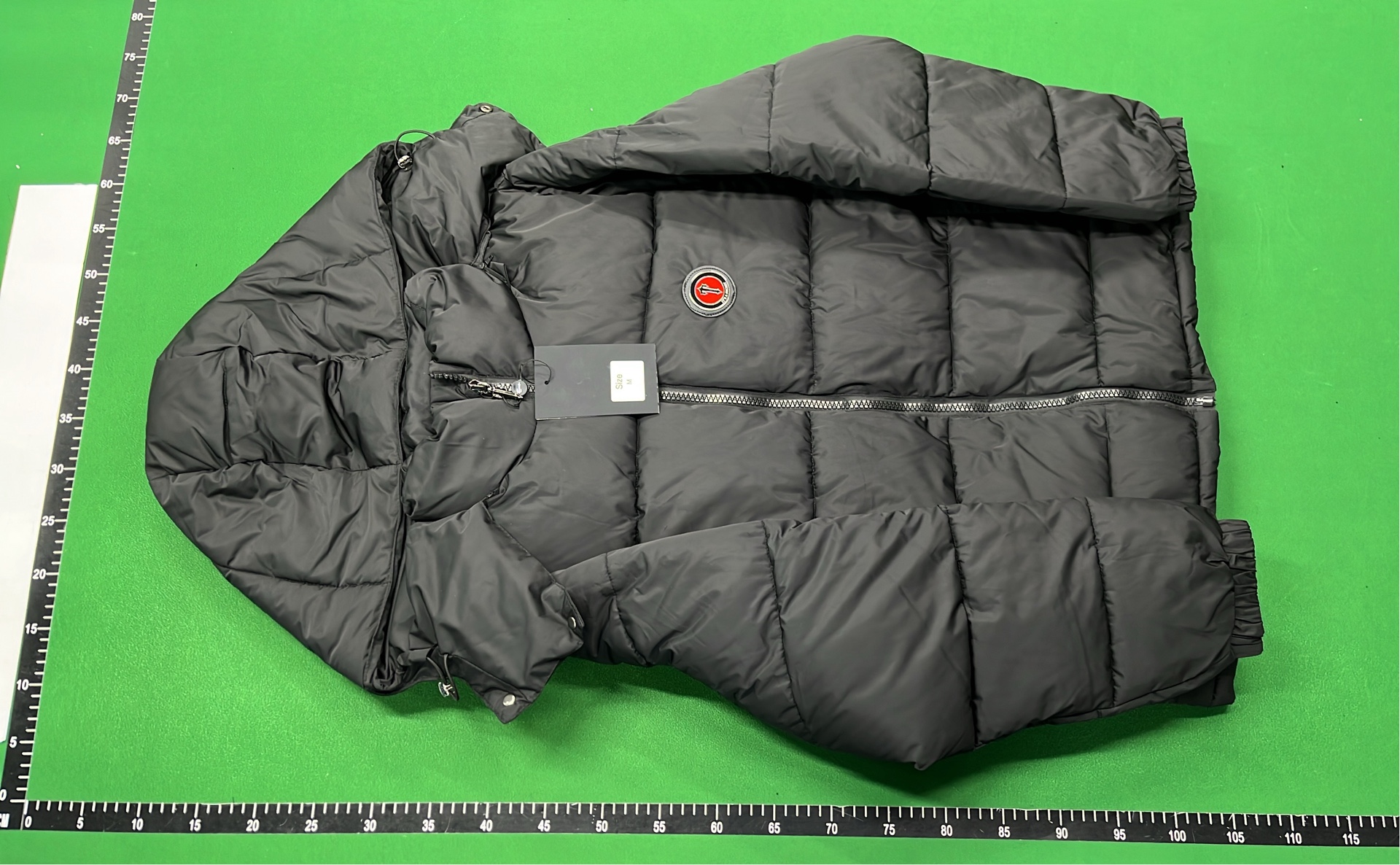 Trapstar Black Hooded Puffer Jacket with Red Logo