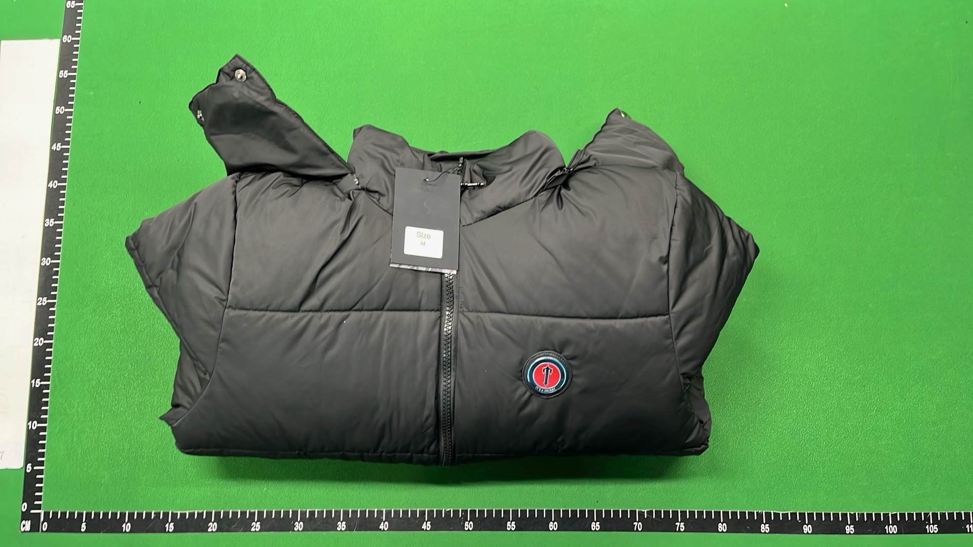 Trapstar Black Hooded Puffer Jacket with Red Logo