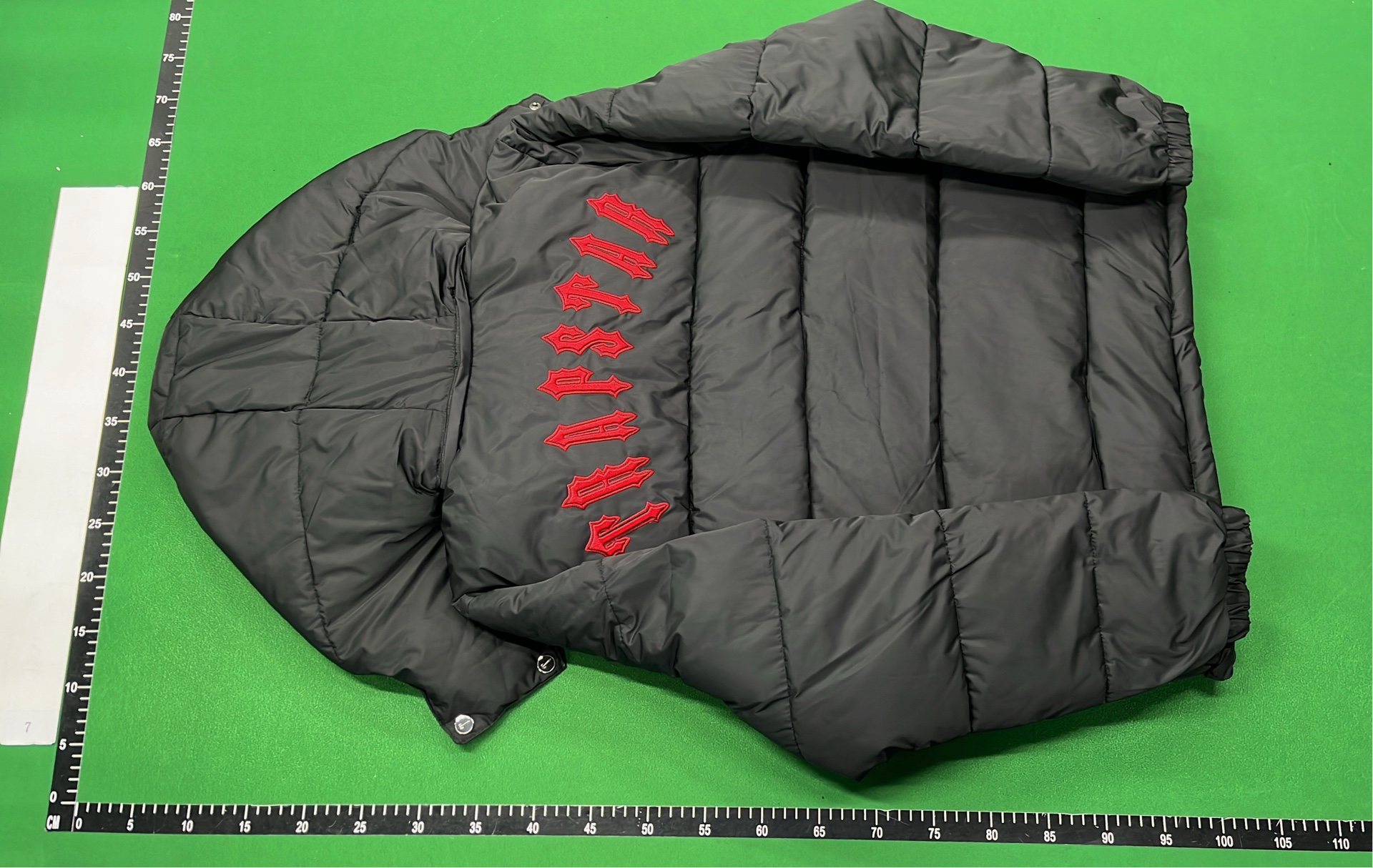 Trapstar Black Hooded Puffer Jacket with Red Logo