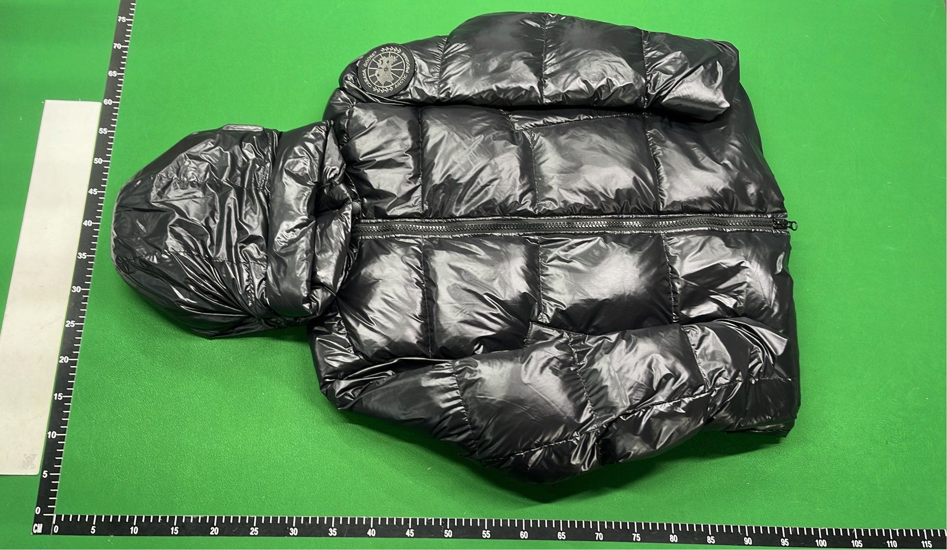 Black Moncler Down Jacket with Logo Patch