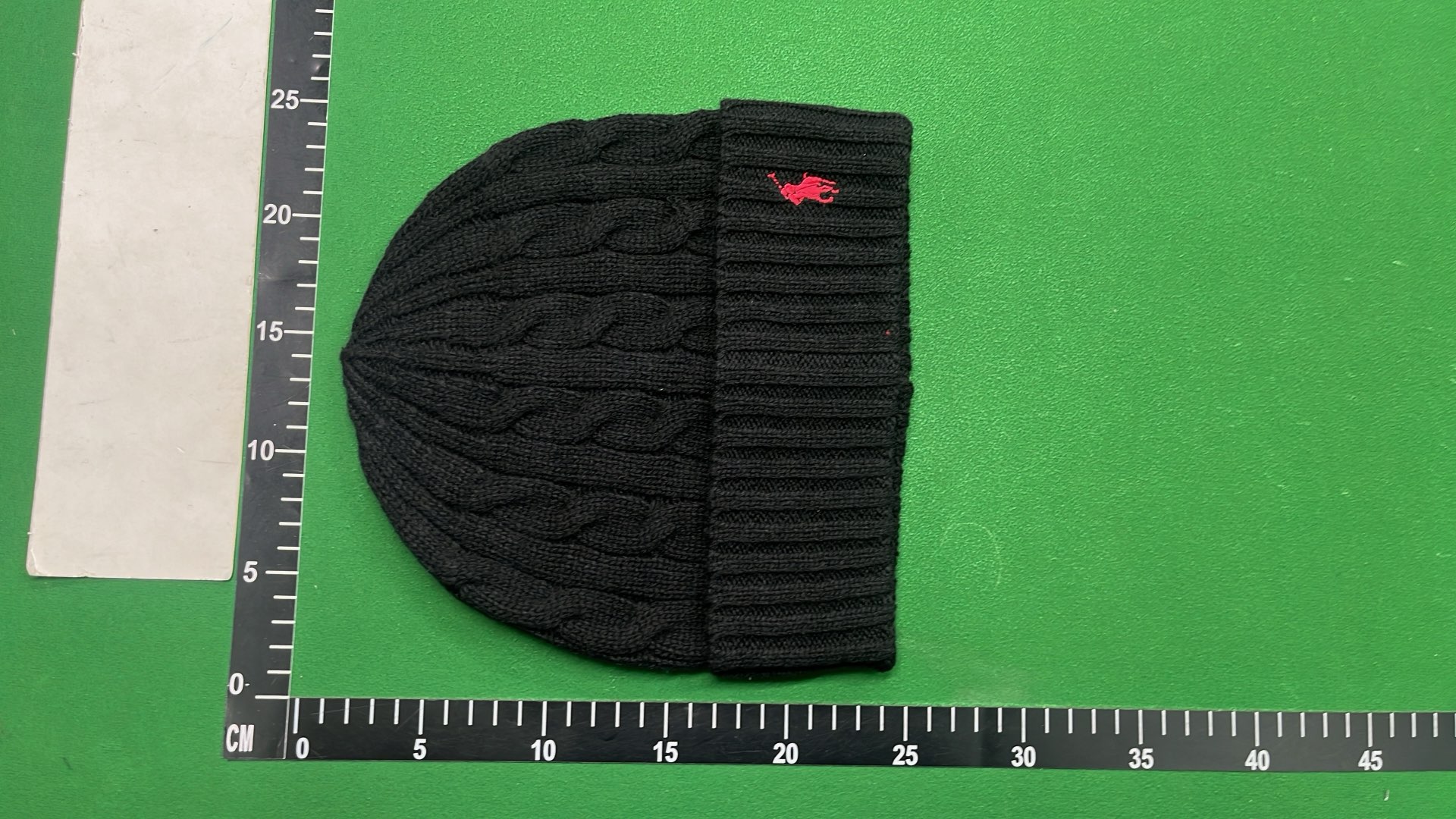 Cable Knit Beanie Hat with Embroidered Pony Logo