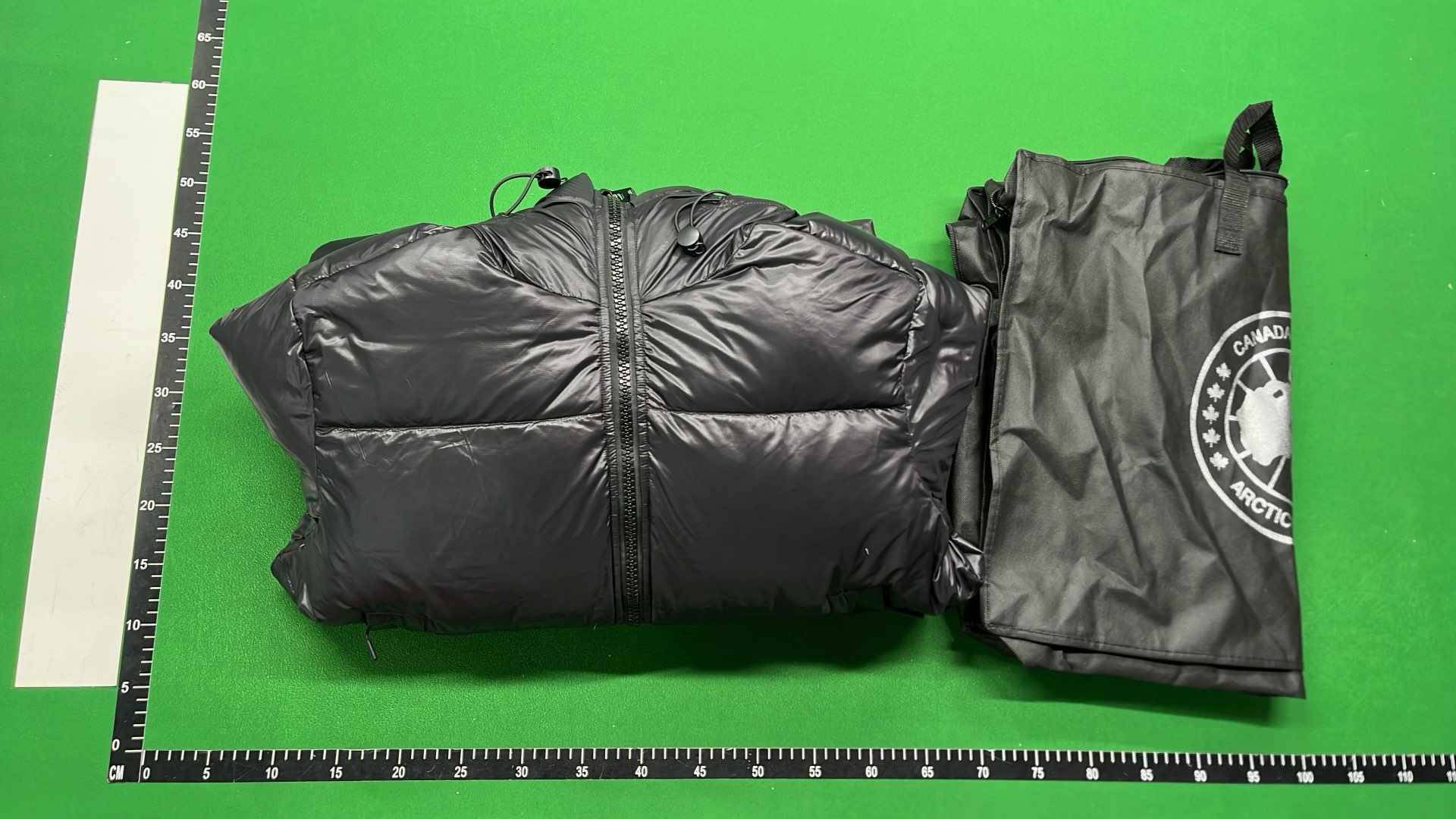 Canada Goose Black Puffer Jacket with Hood and Logo Patch