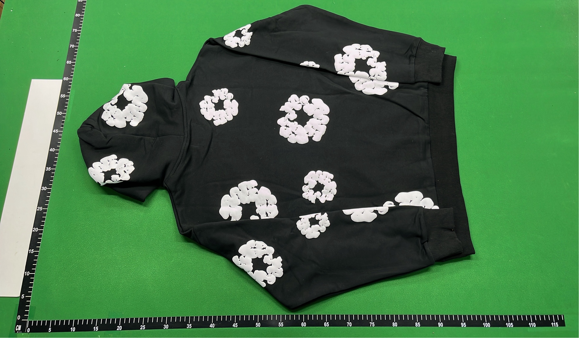 Off-White Floral Hoodie Set - Black and Blue